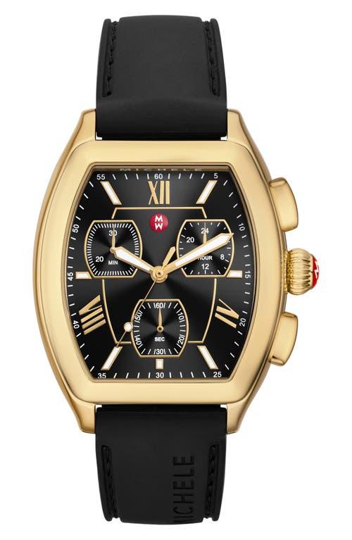 Michele Silicone Strap Chronograph Watch in Black Lyst