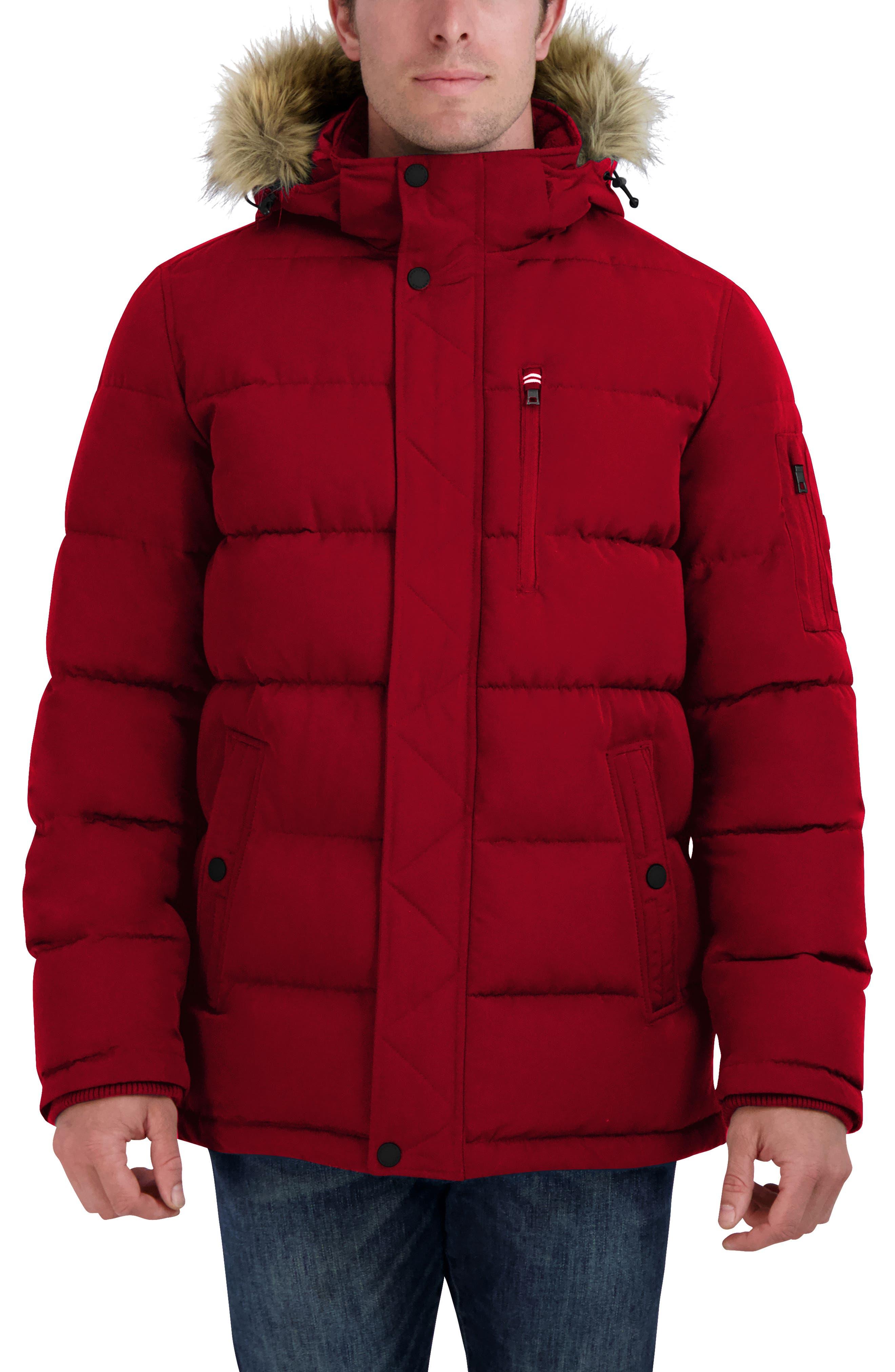 Nautica faux fur trimmed hooded jacket clearance