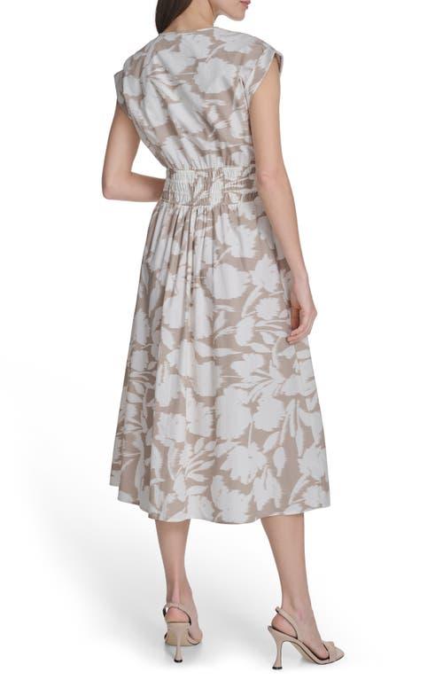 Calvin Klein Smocked Fit And Flare Midi Dress | Lyst Calvin Klein Smocked Fit And Flare Midi Dress | Lyst