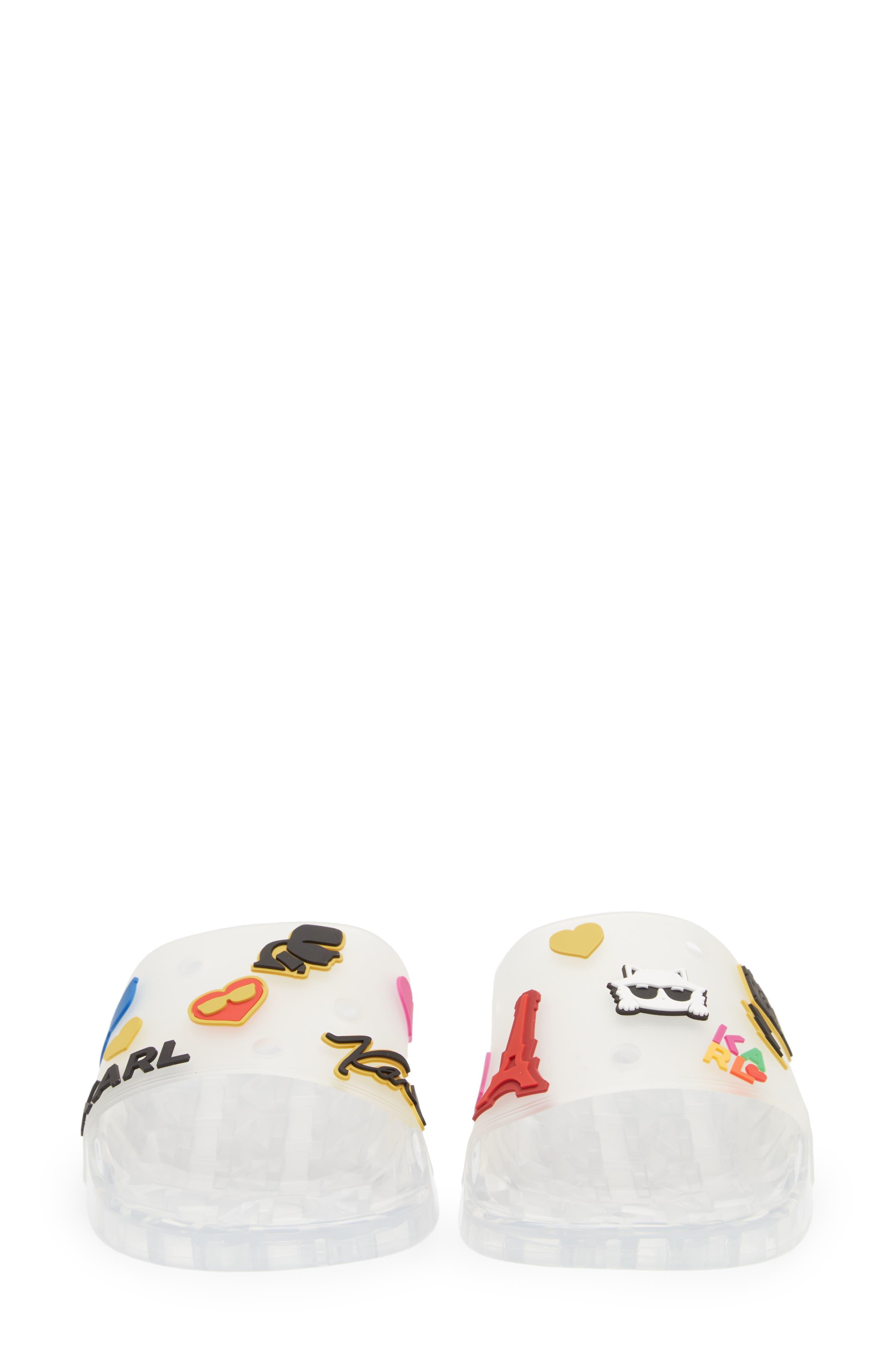 Karl Lagerfeld Thea Jelly Slide Sandal In Clear At Nordstrom Rack
