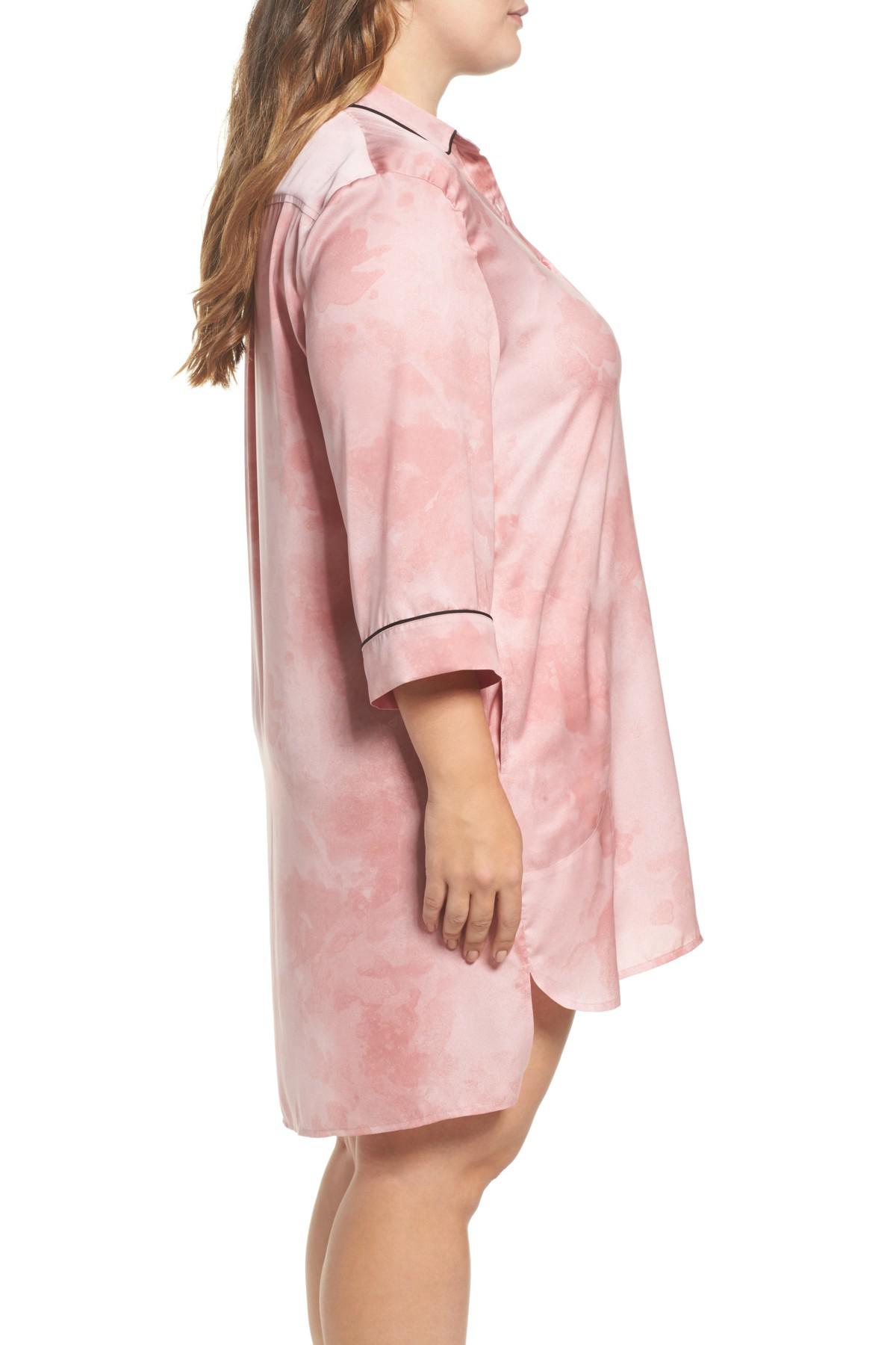plus size satin sleep shirt