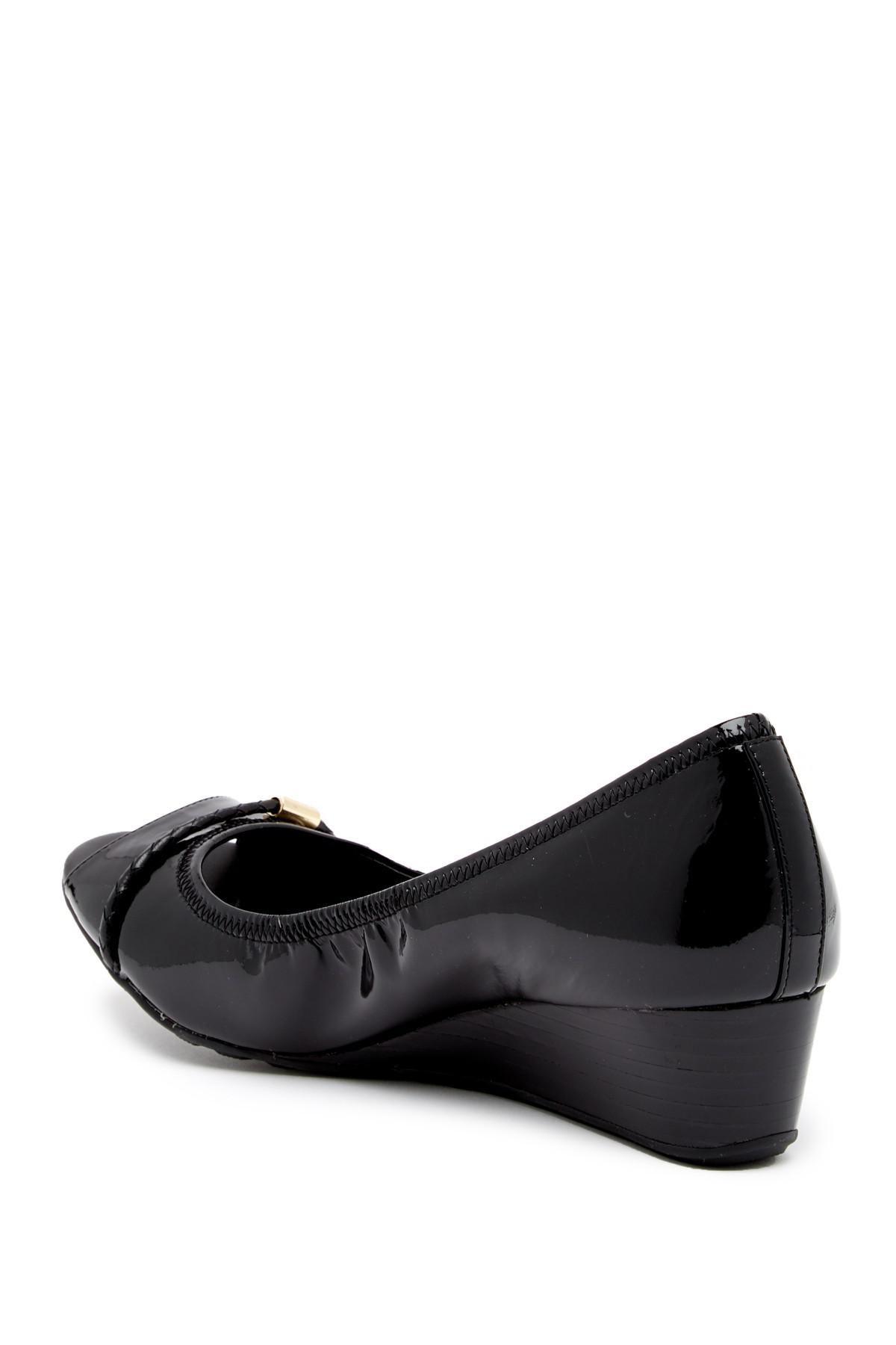 cole haan emory open toe wedge pump