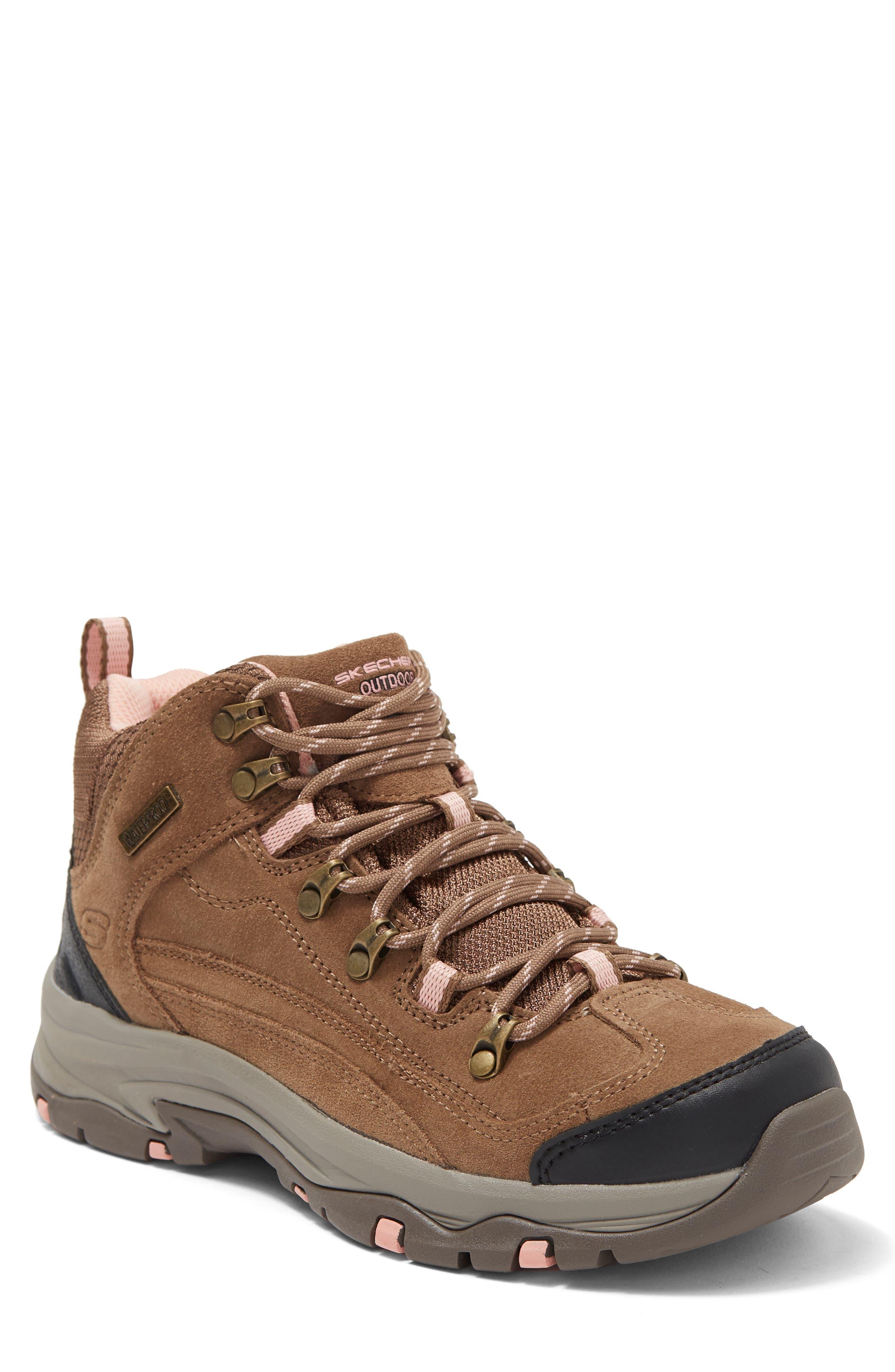 Skechers Trego Alpine Trail Waterproof Hiking Boot In Brown At