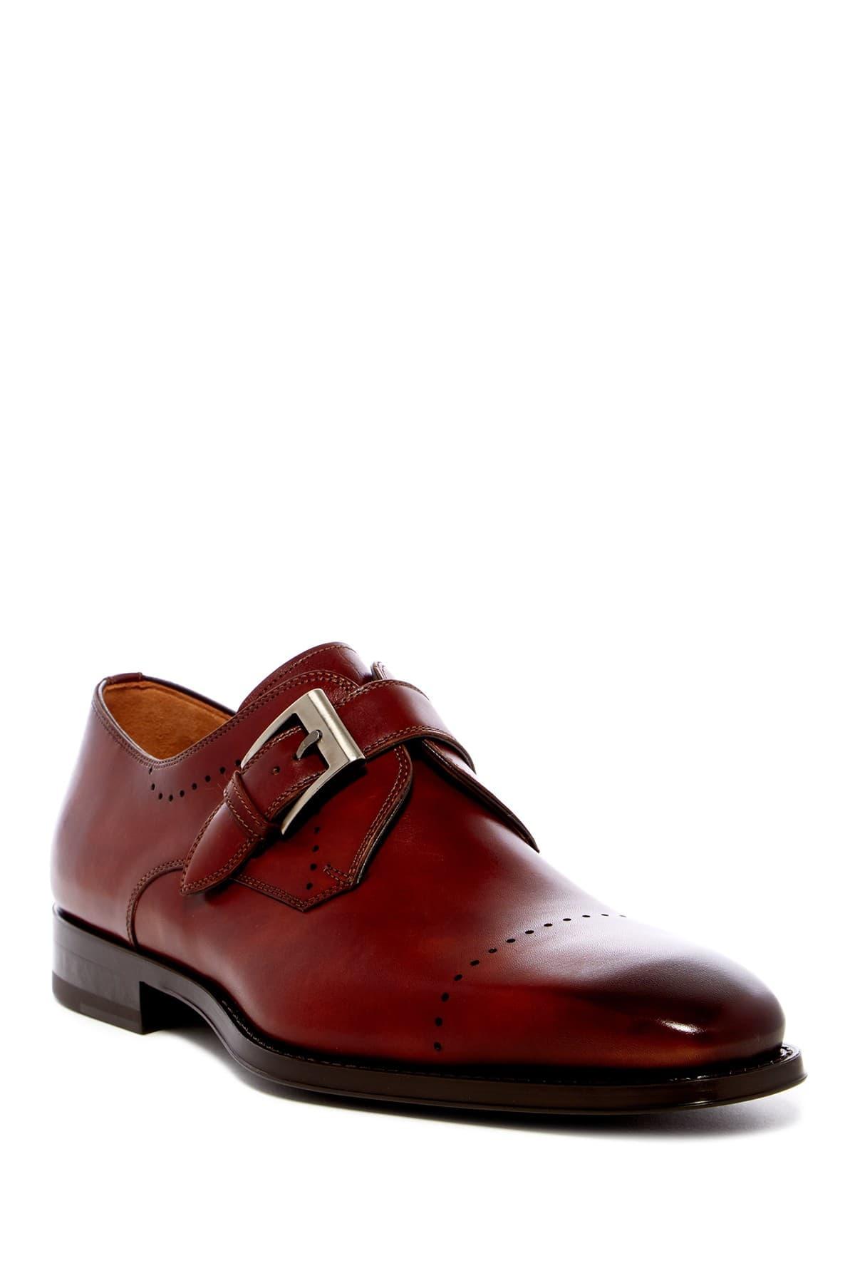 red monk strap shoes