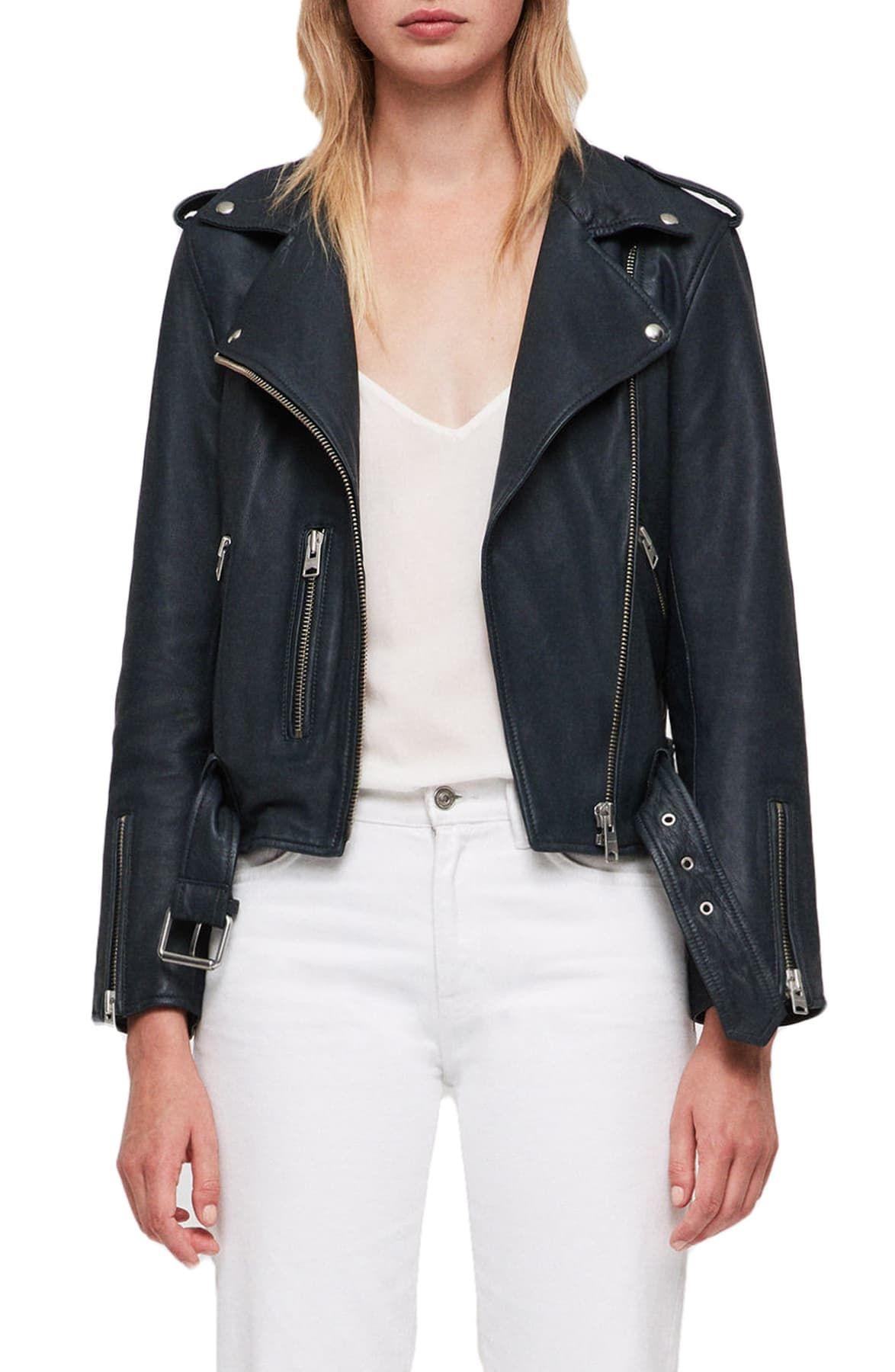 midnight blue leather jacket