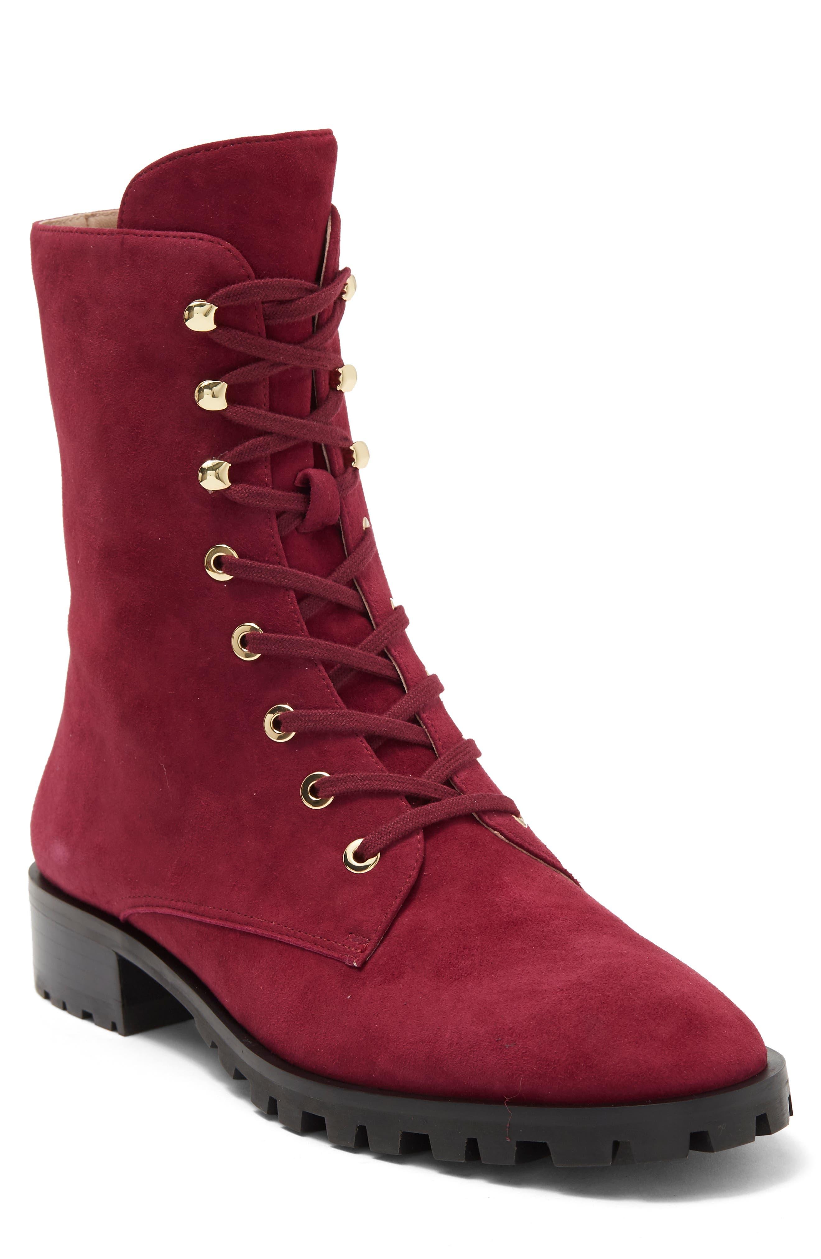 Stuart Weitzman Norrie Lace-up Boot In Cranberry At Nordstrom Rack in Red |  Lyst