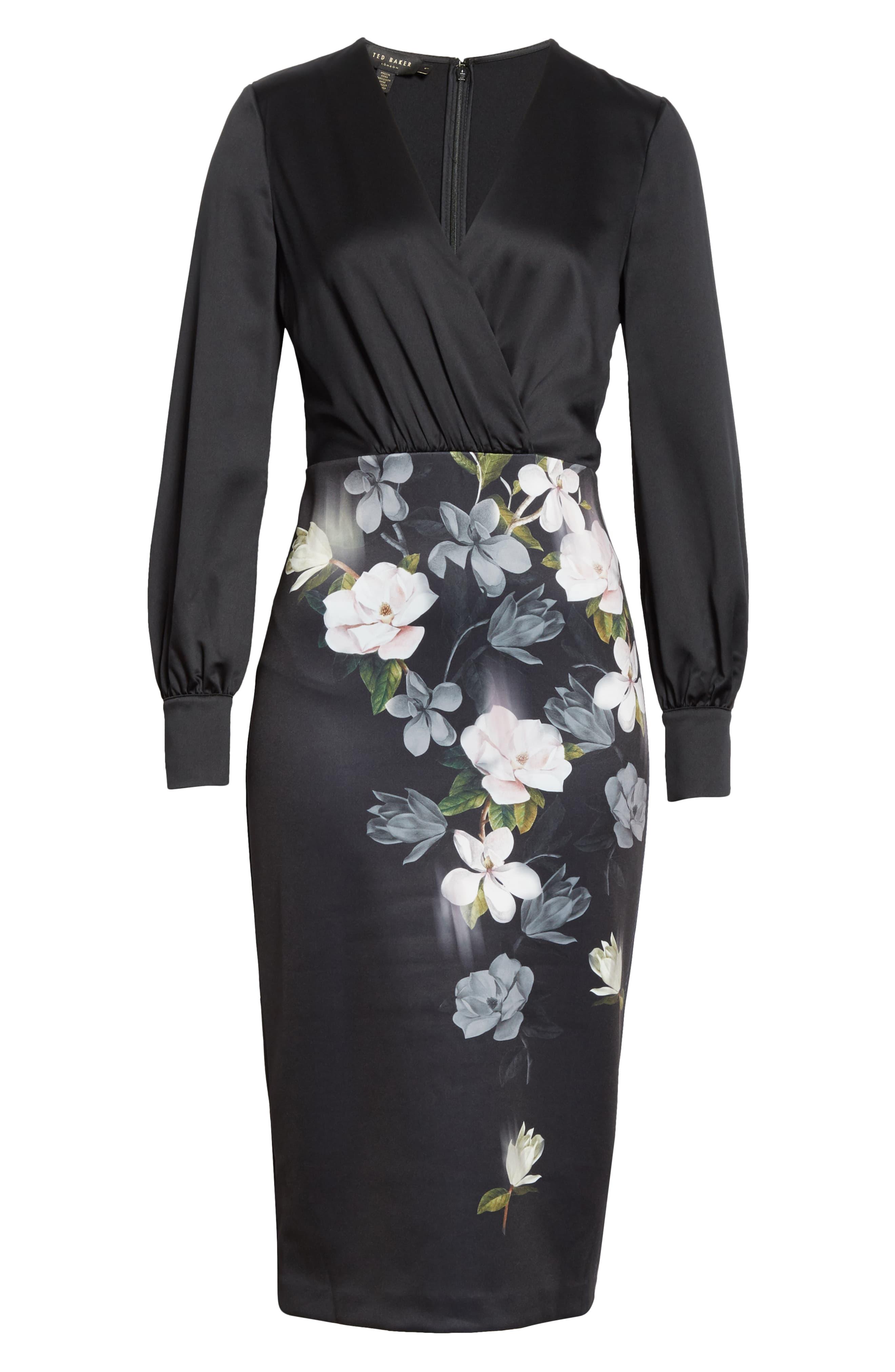 ted baker floral black dress