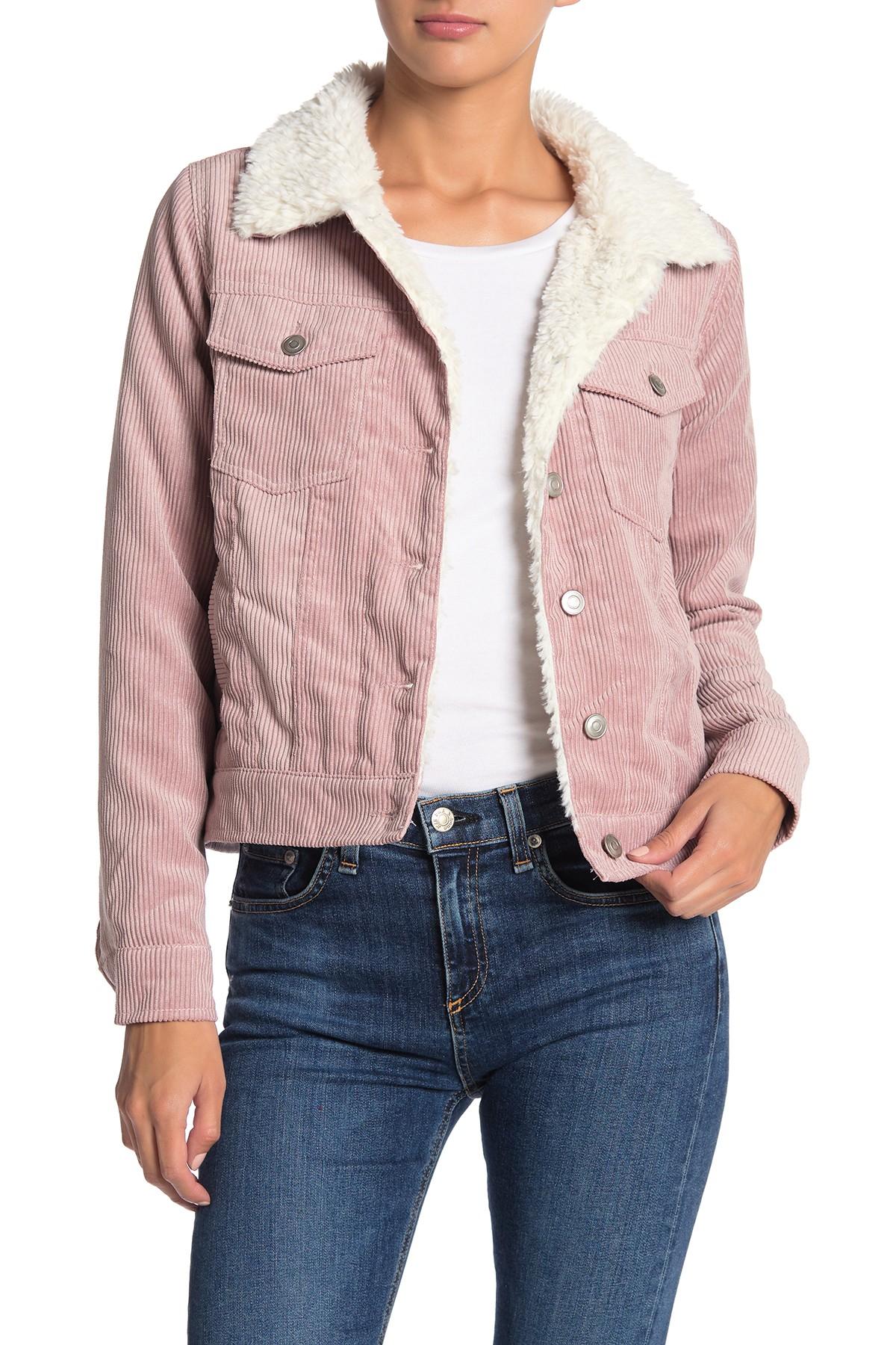 pink fur lined jacket