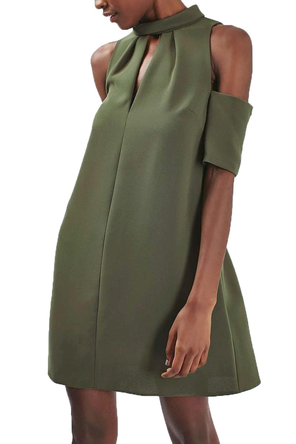 topshop olive green dress
