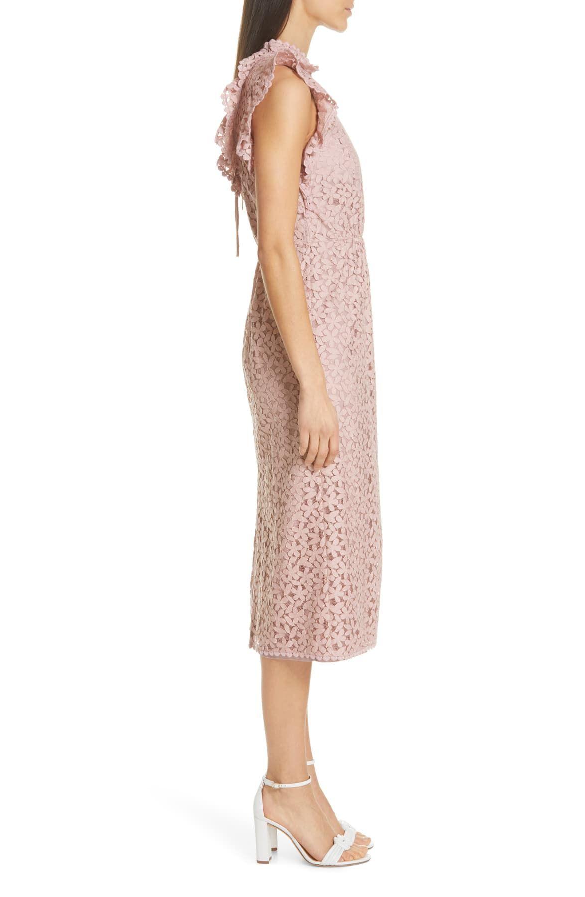 Kate Spade Ruffled Lace Dress in Pink Lyst