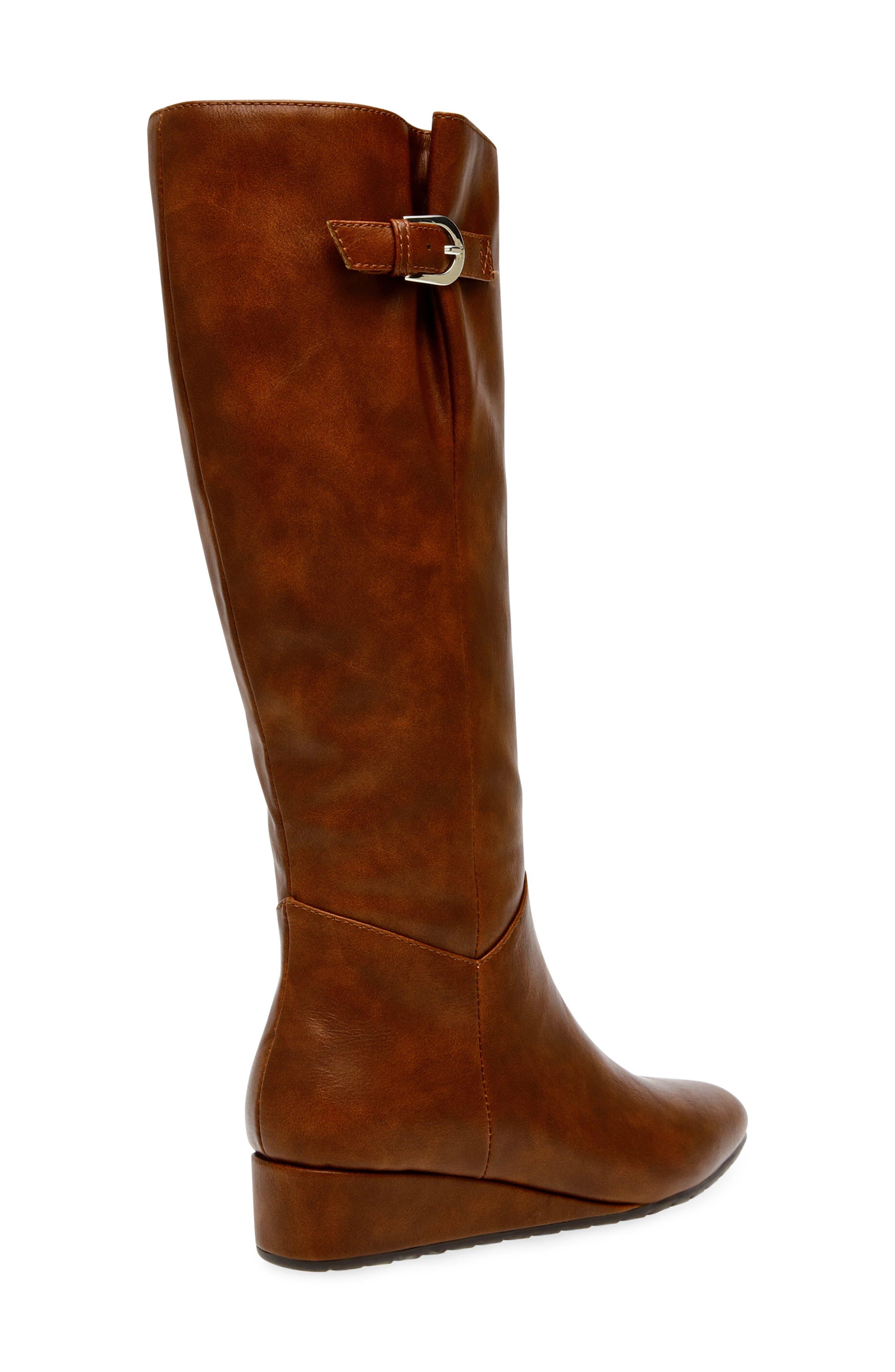 Anne klein top suede wedge boots