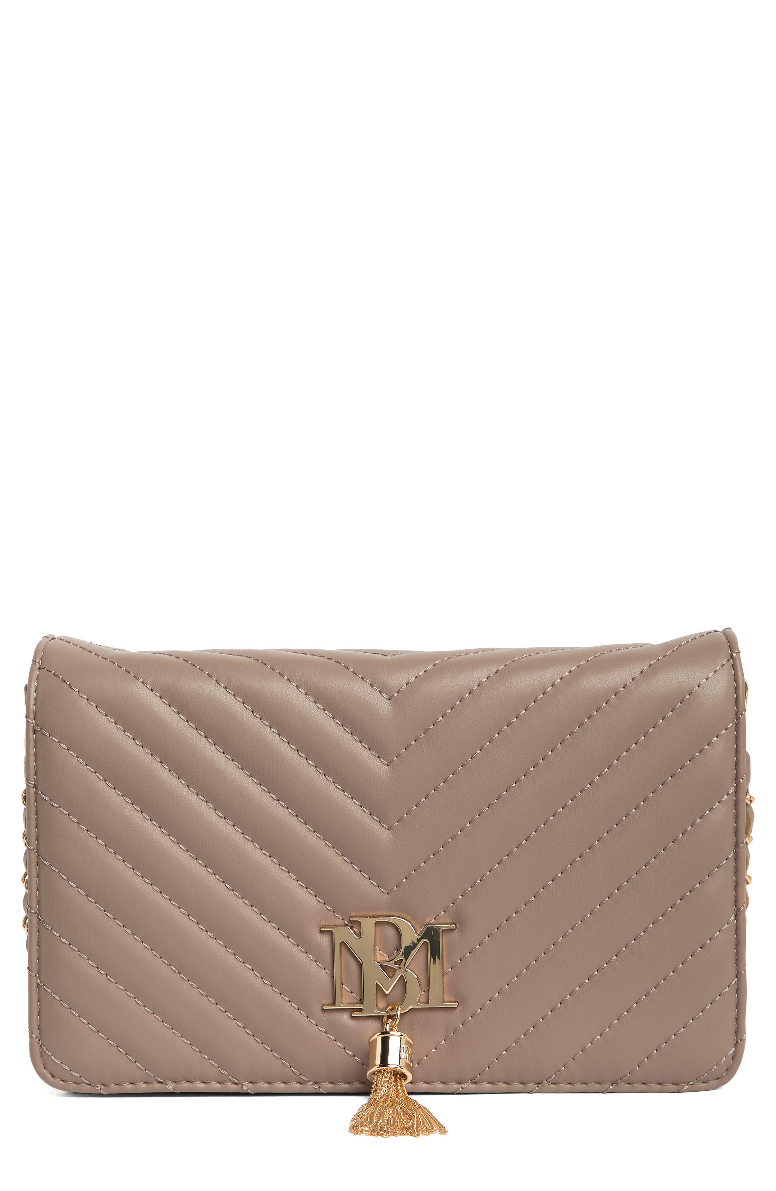 Badgley Mischka Chevron Quilted Crossbody Bag in Gray Lyst