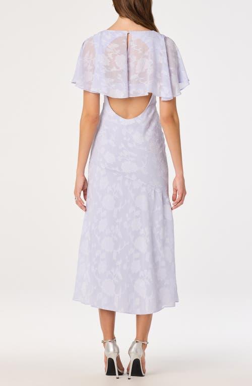 knee length dresses for ladies A Lovely Place to Be Ivory Multi Pastel Florals Flutter Sleeve Midi Dress