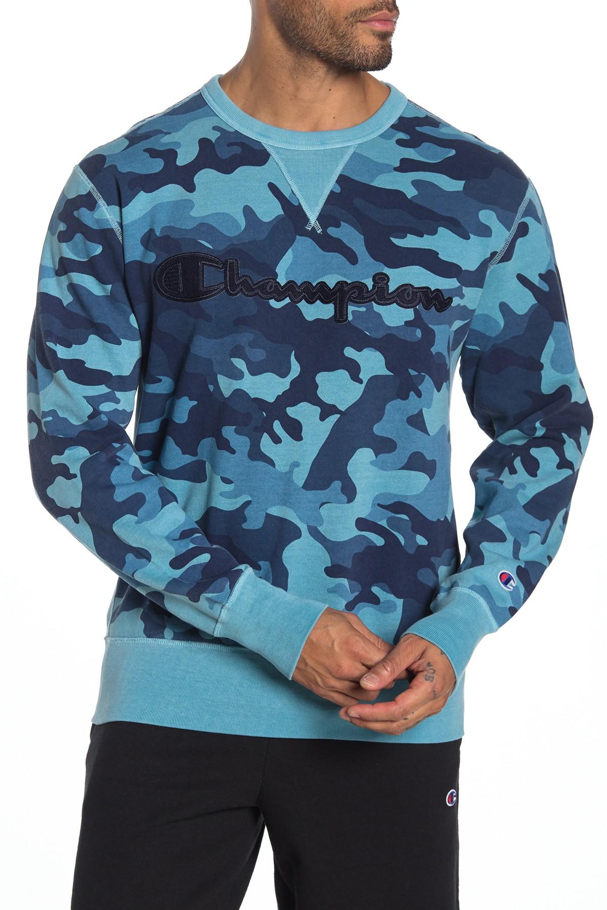 champion blue camo hoodie