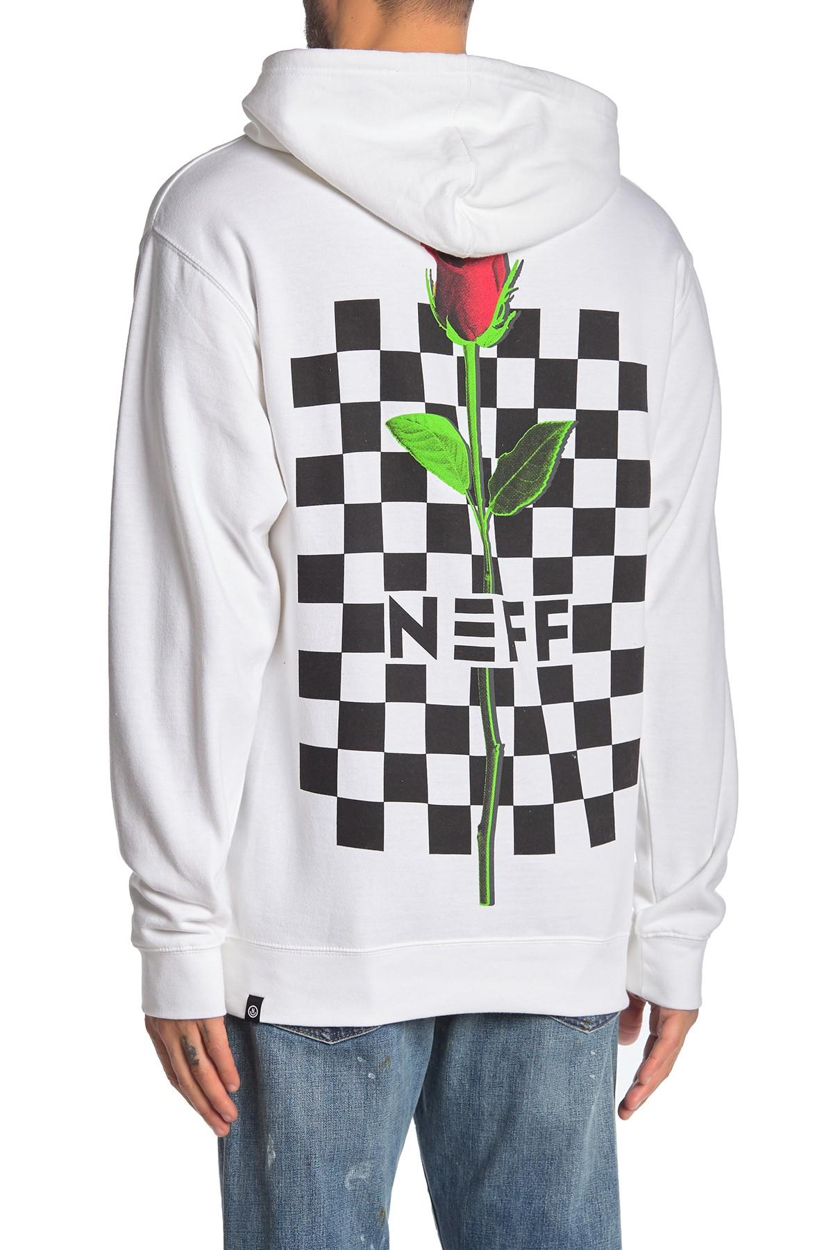 Neff Checks Rose Fleece Hoodie in White for Men | Lyst