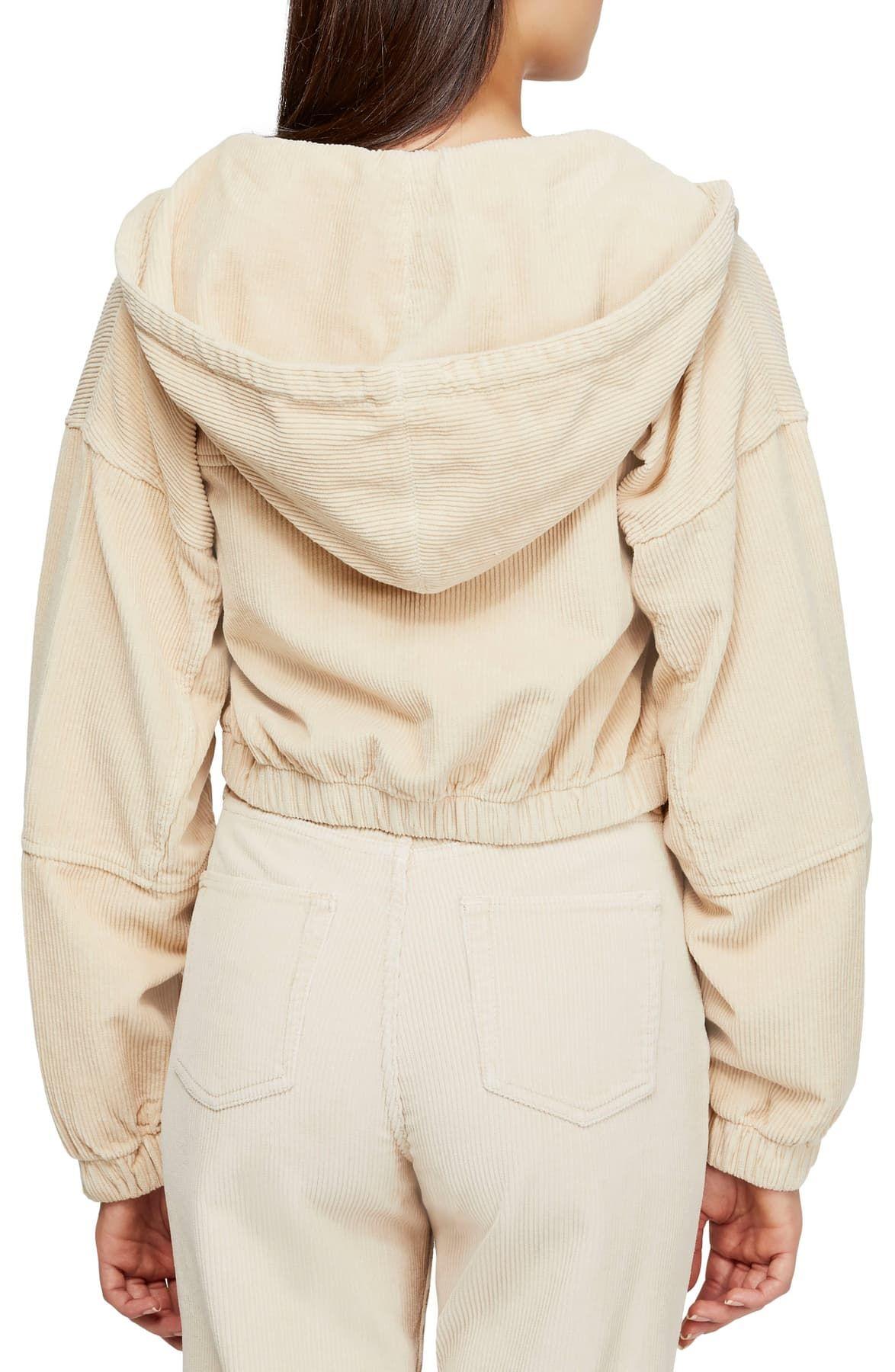 BDG Urban Outfitters Corduroy Crop Hooded Jacket in Ivory (White) | Lyst