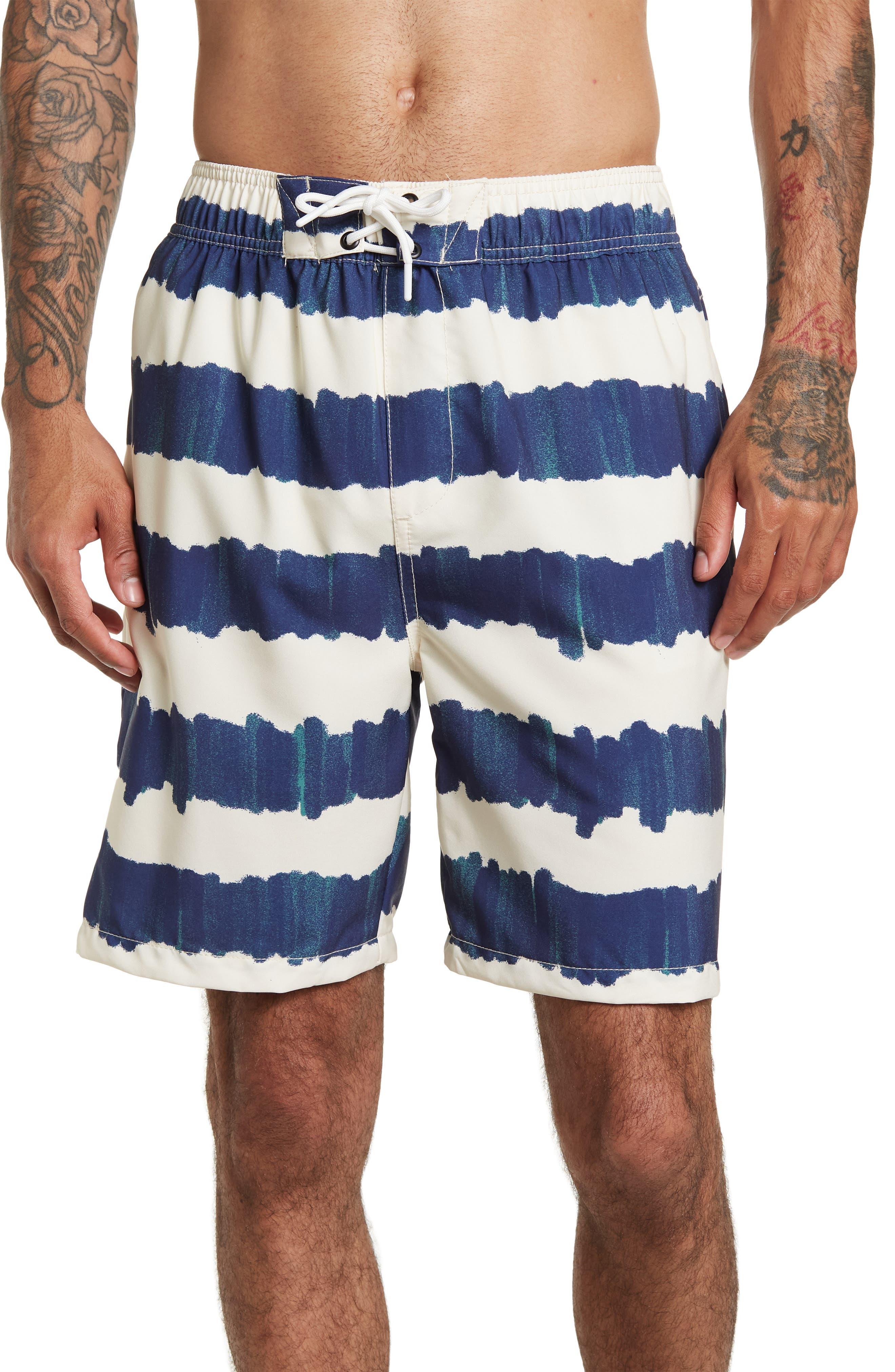 Sovereign Code Disruptor Swim Trunks In Atwater/ecru At Nordstrom Rack in  Blue for Men | Lyst