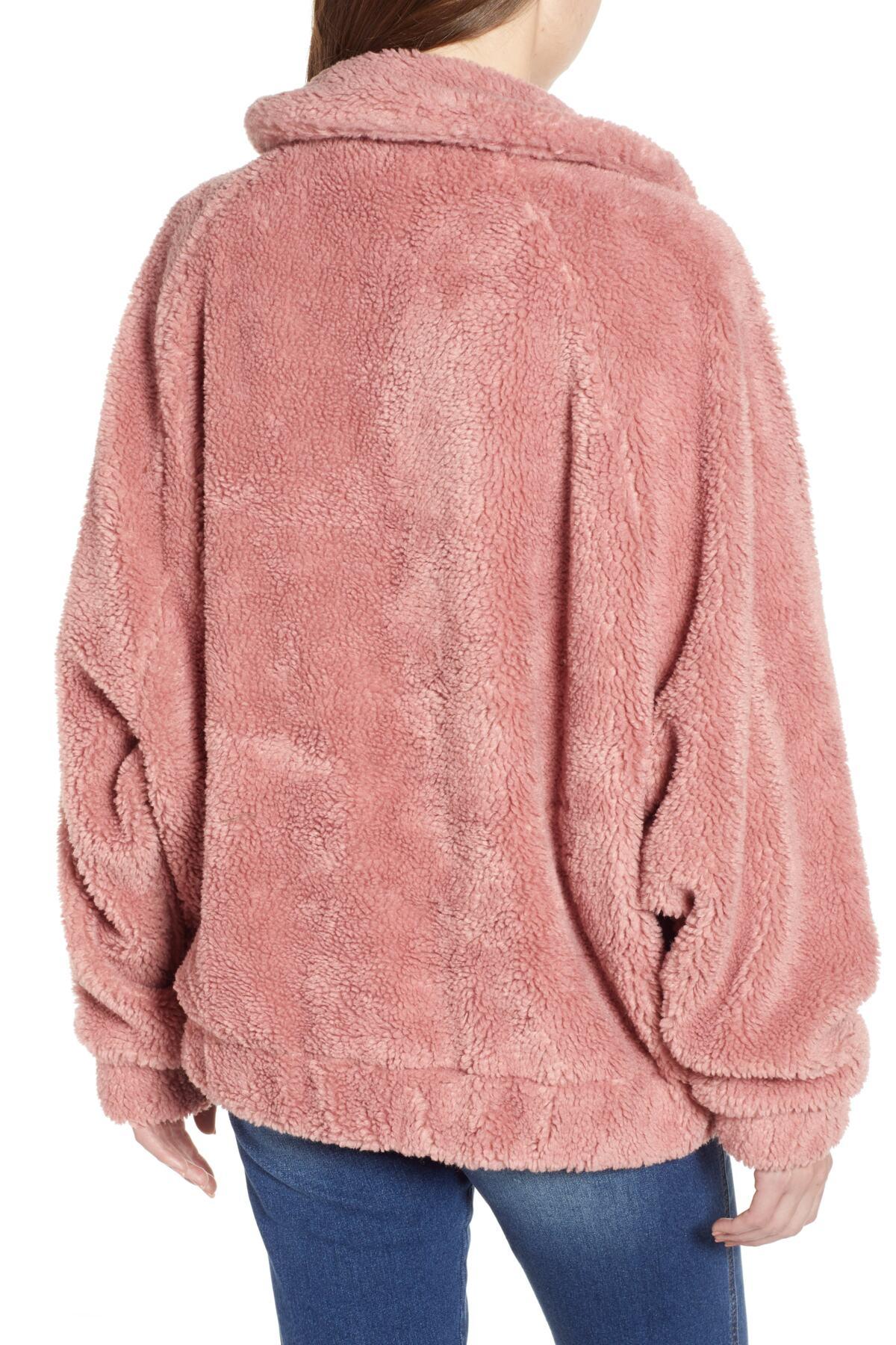 pink teddy fleece jacket
