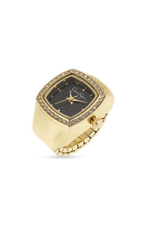 Jessica Simpson Beautiful Watch Gold with Glitters Jessica Simpson Ladies 34mm Gold Tone Crystal Accent Double  main image 2
