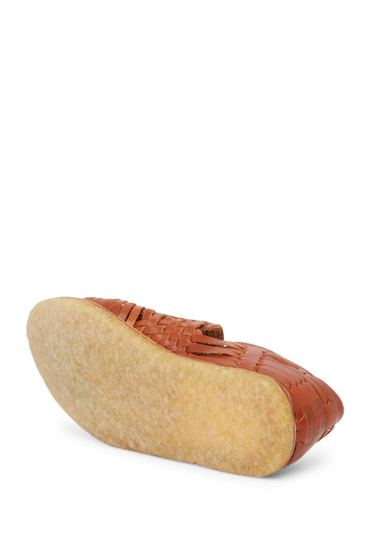 toms cognac leather huarache sandal