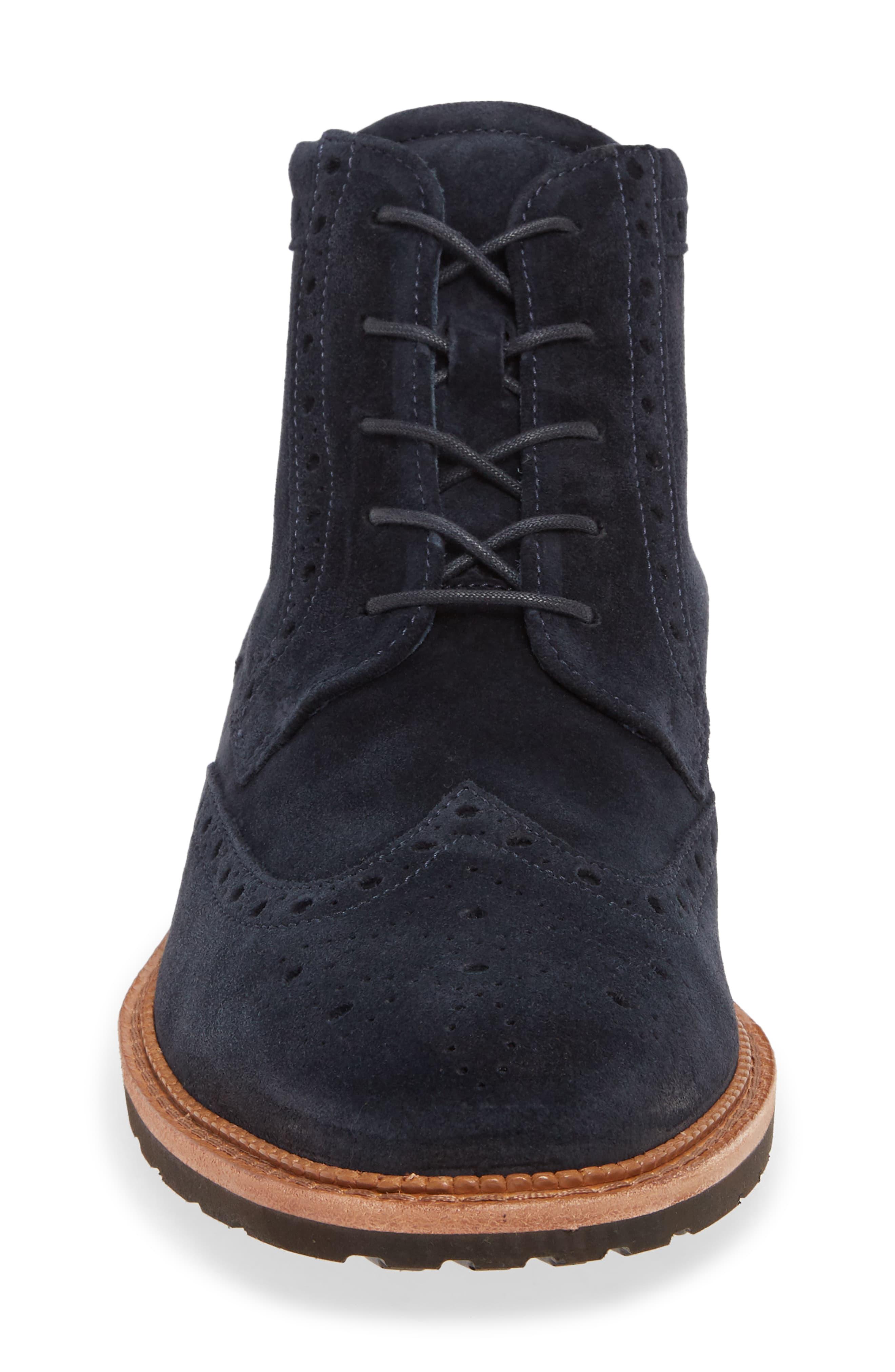 Ecco Leather Vitrus I Wingtip Boot in Navy (Blue) for Men - Lyst