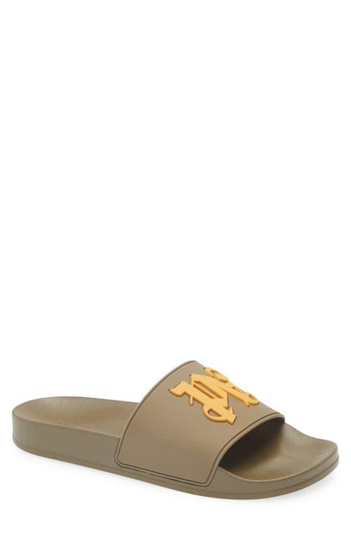 Palm Angels Green and Cream Slide Sandals with Wide Strap Palm Angels | Shoes | Palm Angels Green And Cream Slide  main image 4