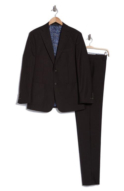 English Laundry Notch Lapel Wool Blend Two-Piece Suit in Black for