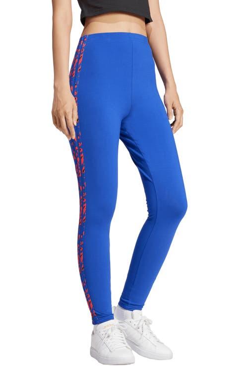 adidas Essentials 3 Stripes Animal Print Leggings in Blue Lyst