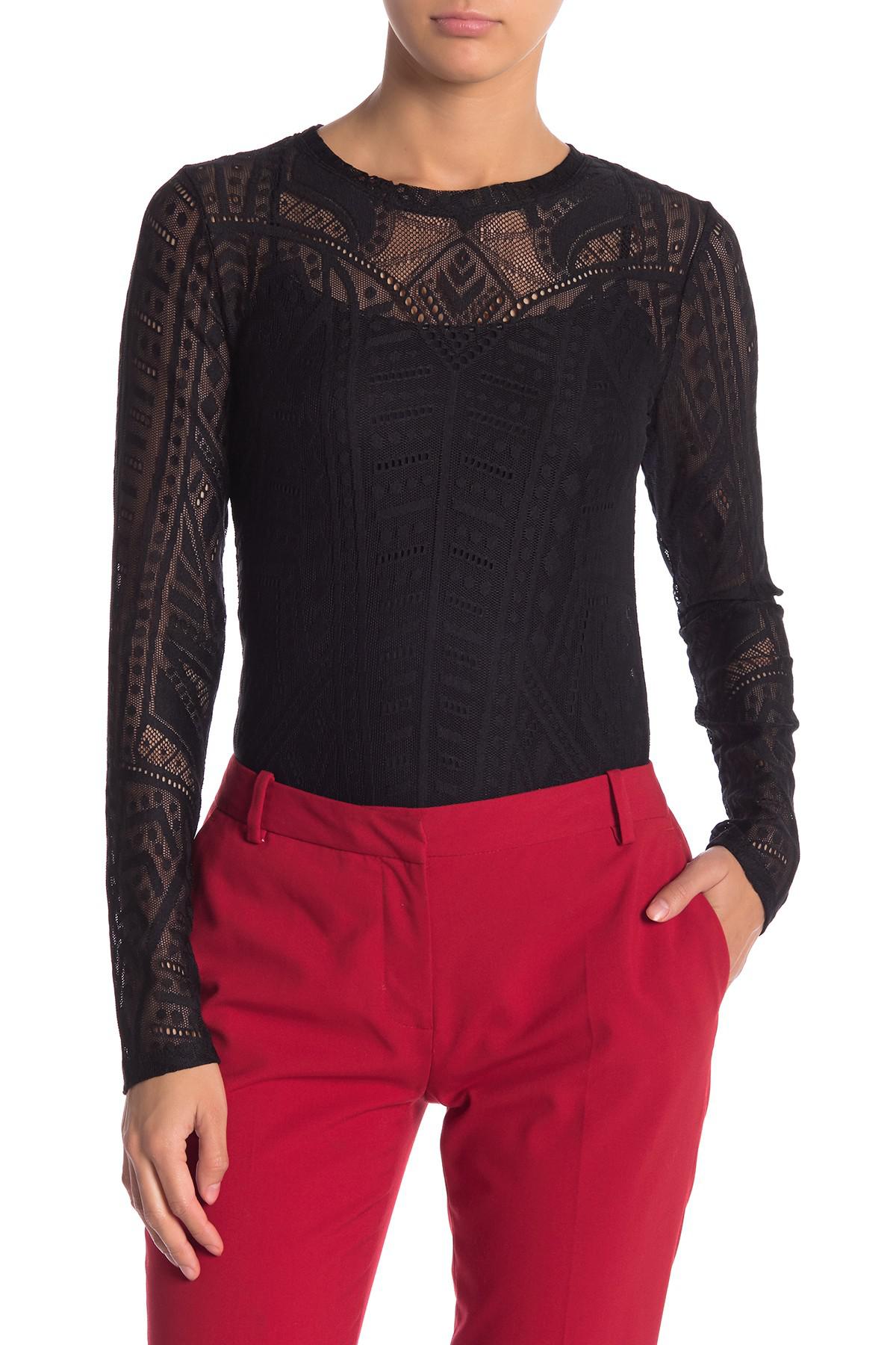 bcbg black lace top