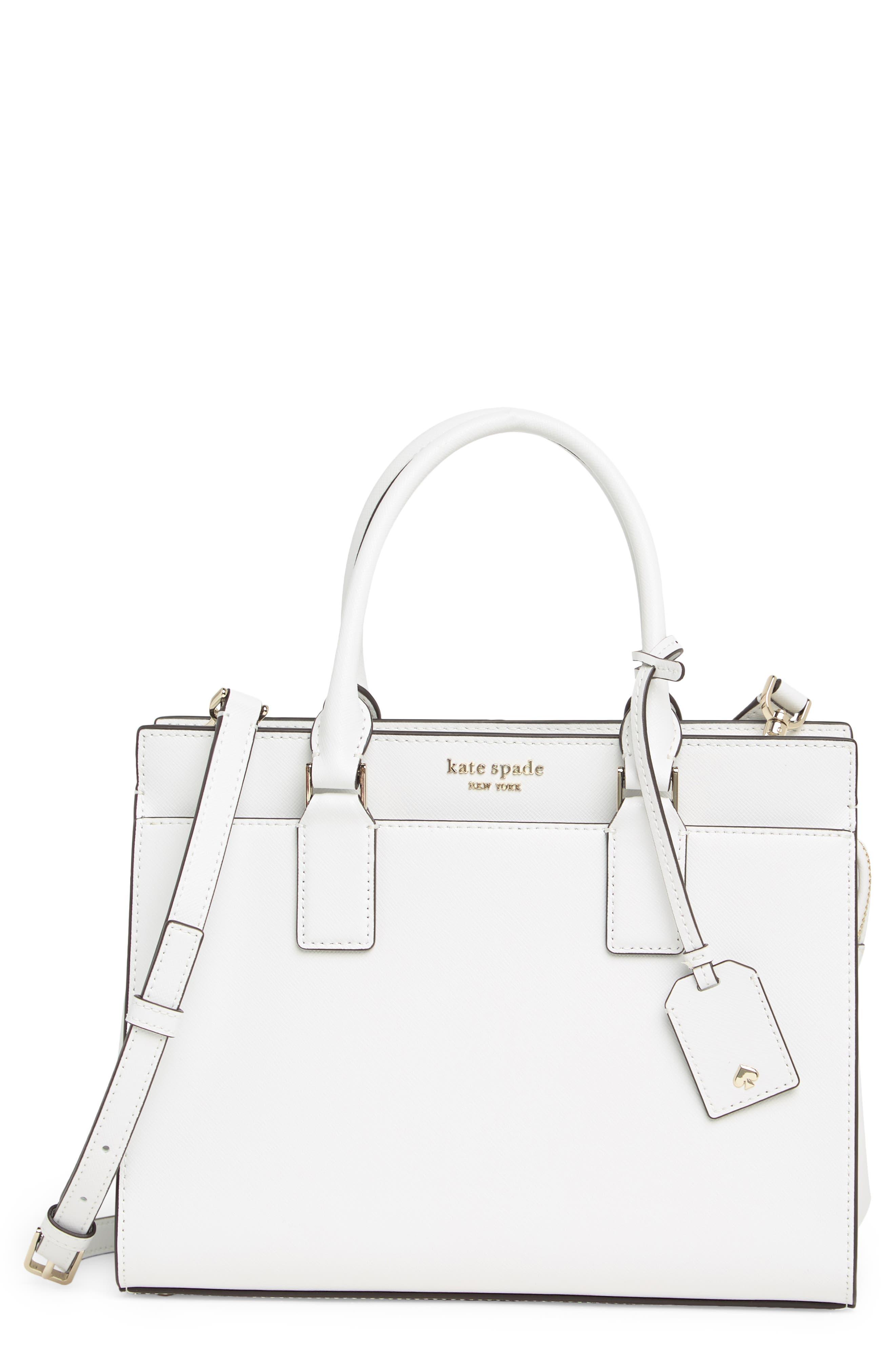 Kate Spade Cameron Medium Leather Satchel in White | Lyst