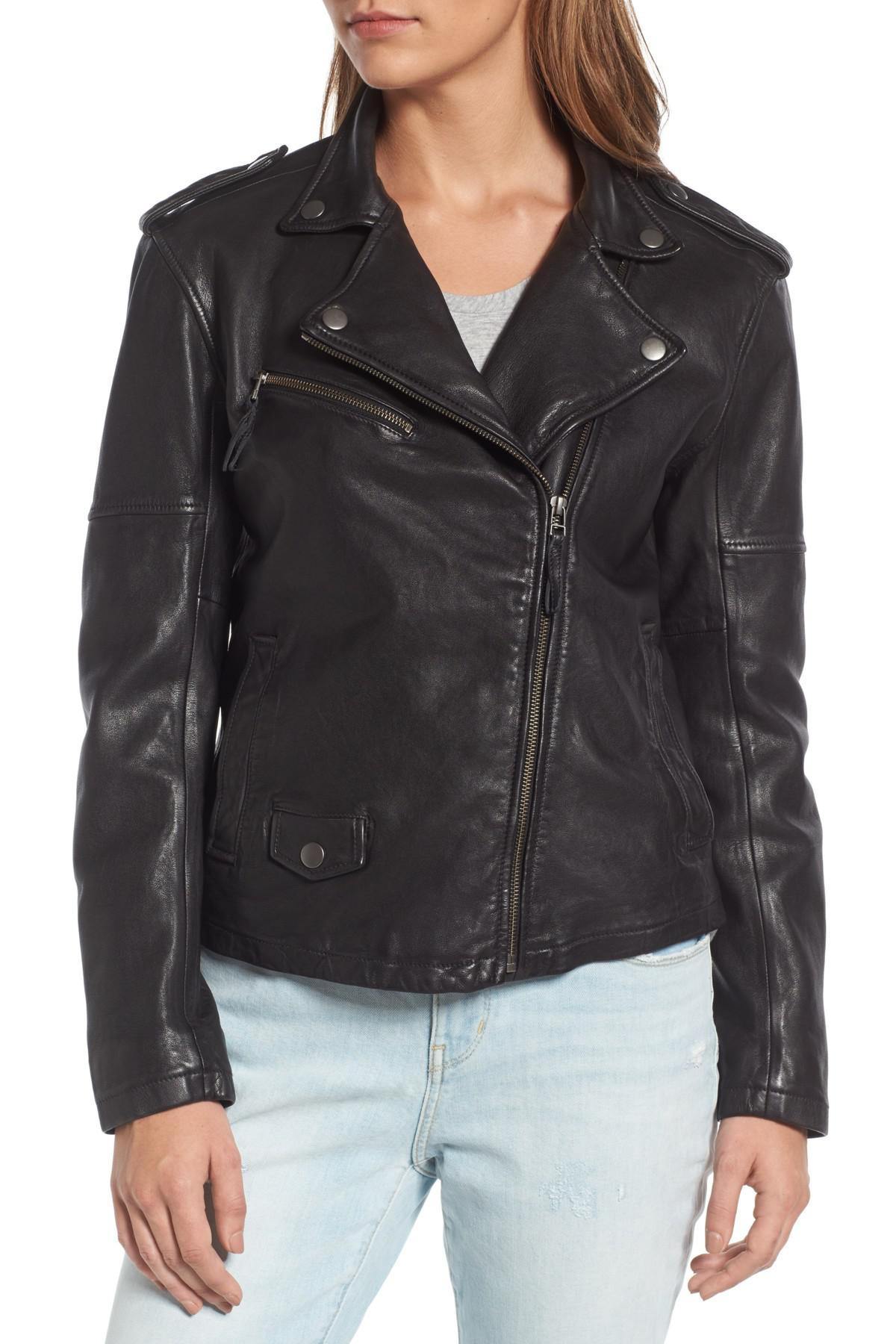 Treasure & Bond Leather Moto Jacket in Black - Lyst