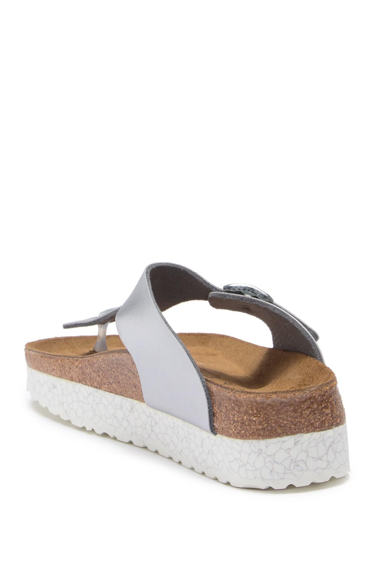 birkenstock silver thong sandals