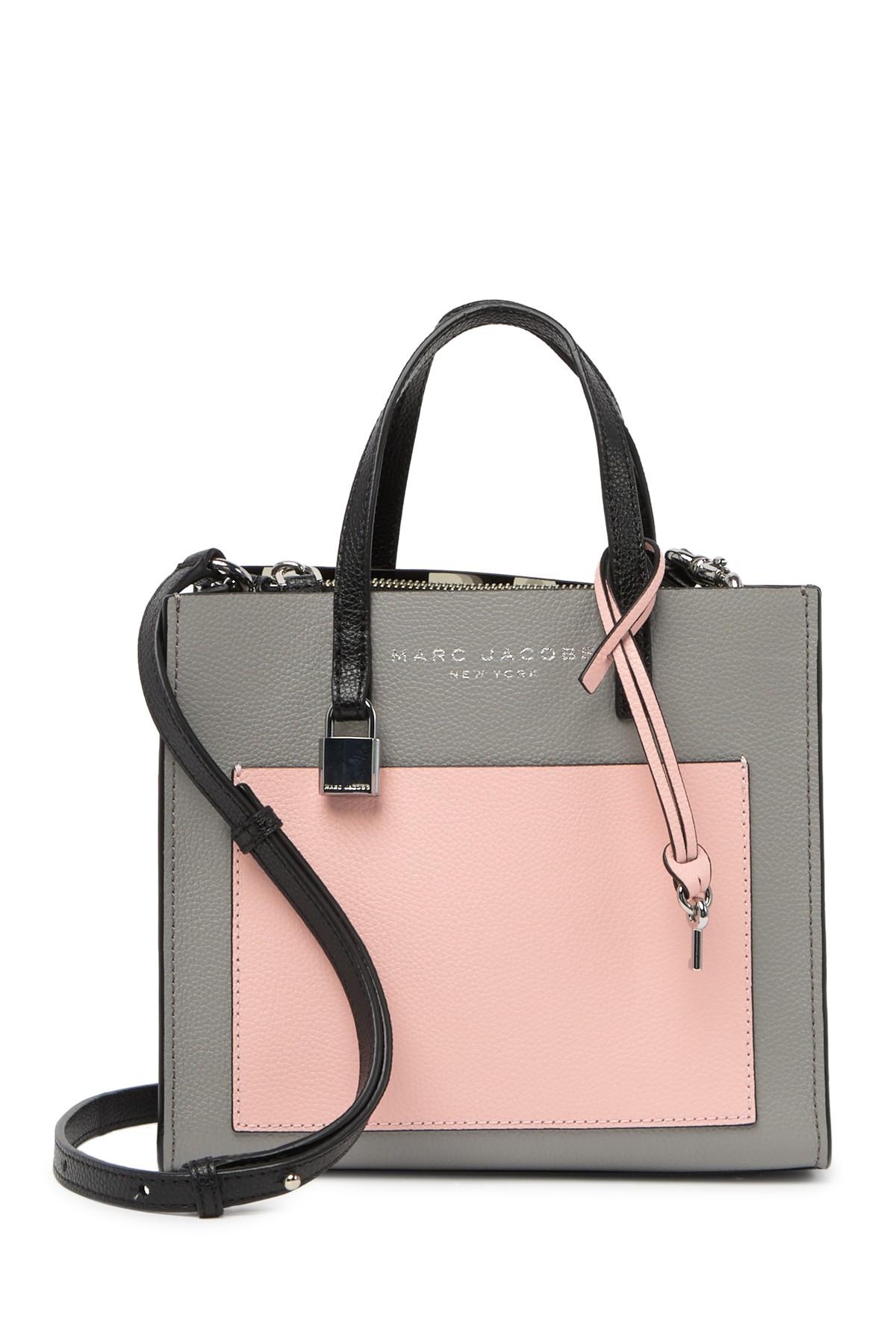 Marc Jacobs Mini Grind Colorblock Leather Tote Bag in Black