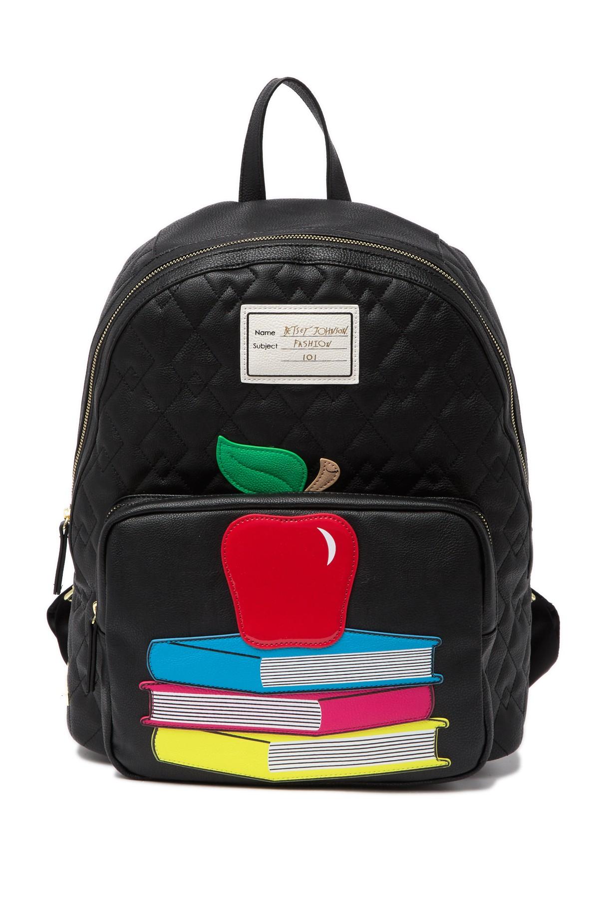 Betsey Johnson An Apple A Day Backpack in Black | Lyst