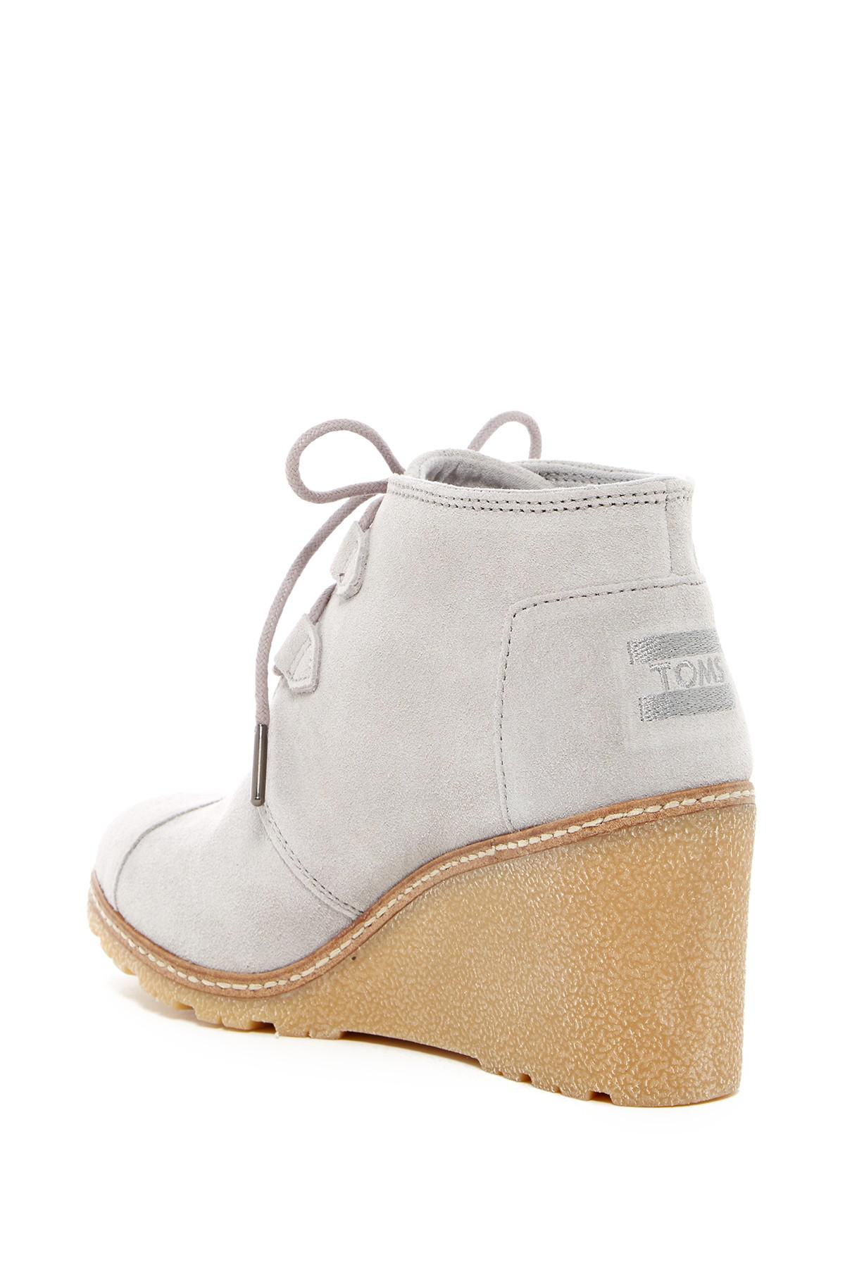 grey toms wedge booties