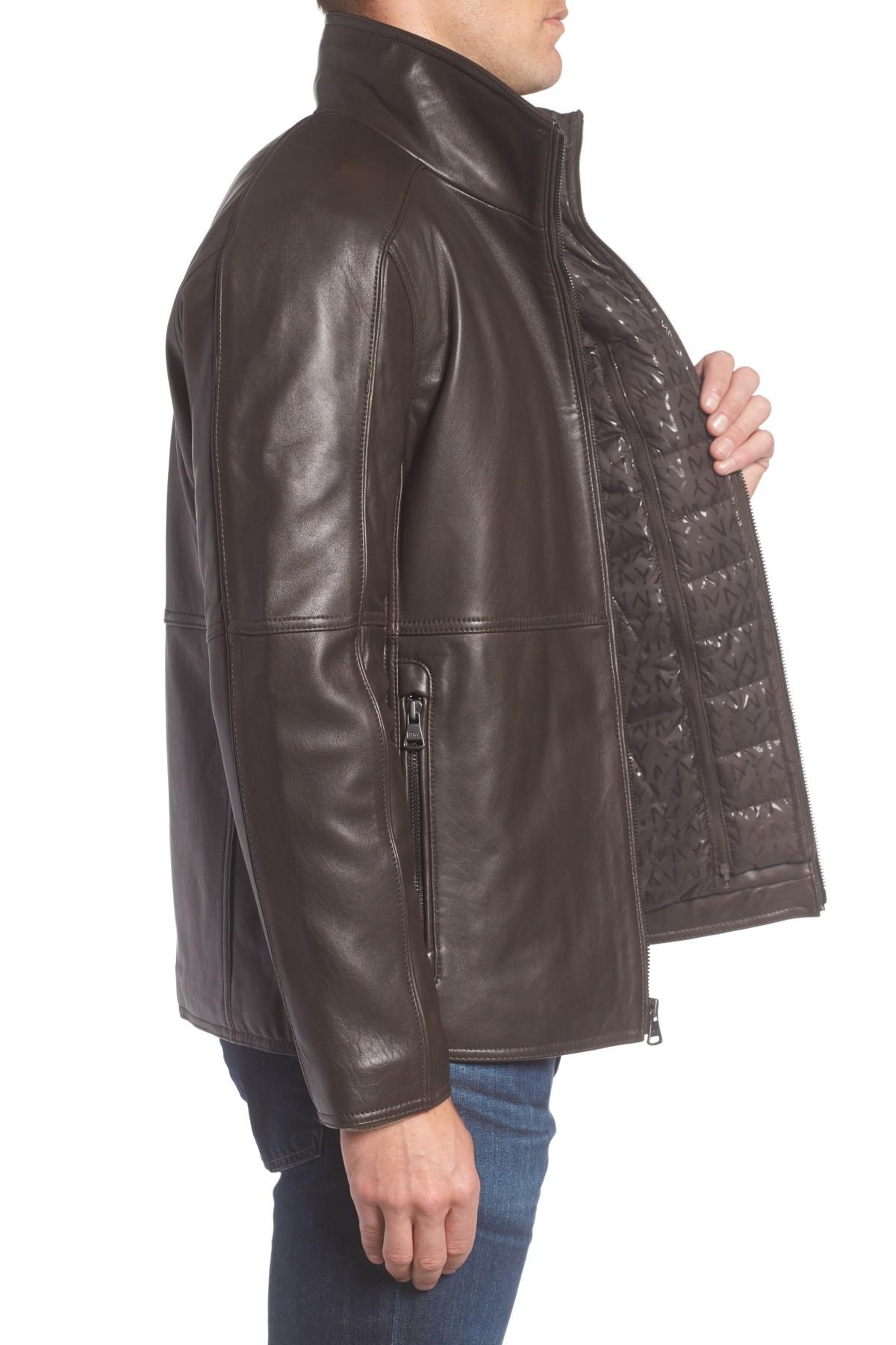 Quilted Jacket With Leather Insert