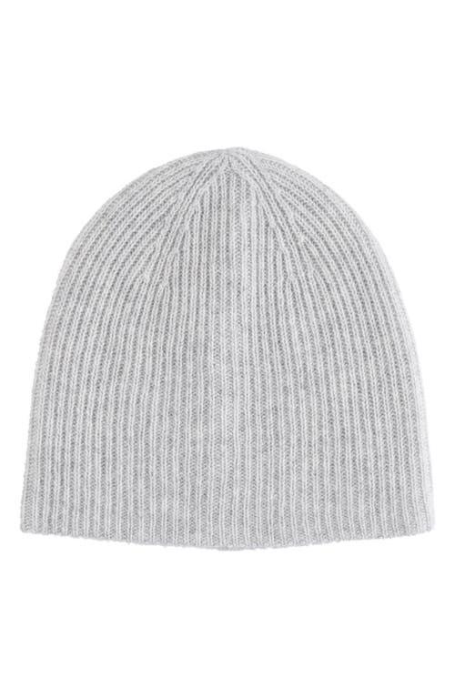 Amicale Cashmere Double Layer Rib Knit Beanie in White | Lyst display picture 2