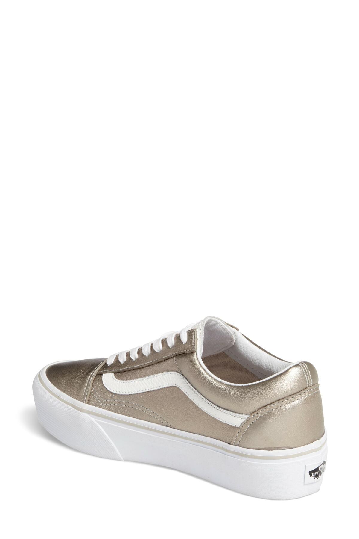 vans old skool platform gray gold