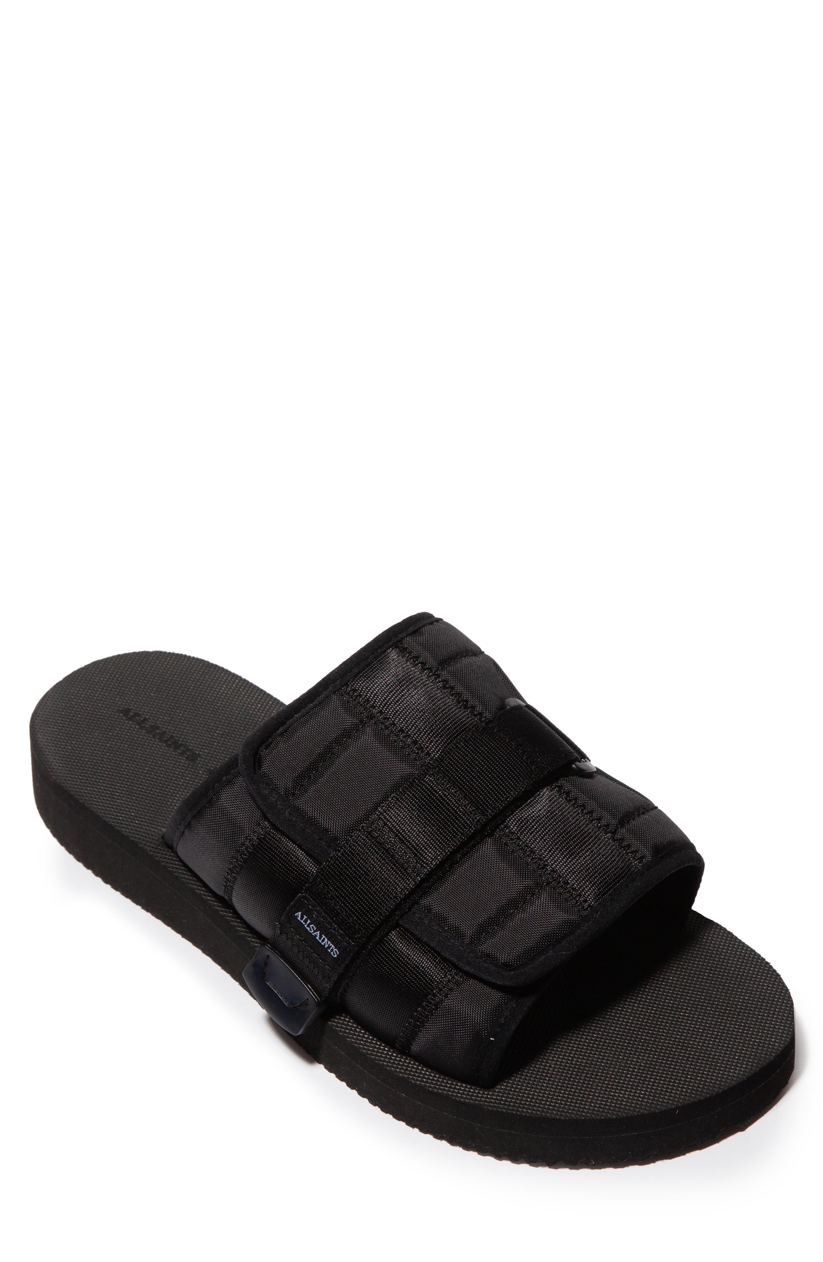 AllSaints Coleman Slide Sandal in Black for Men | Lyst