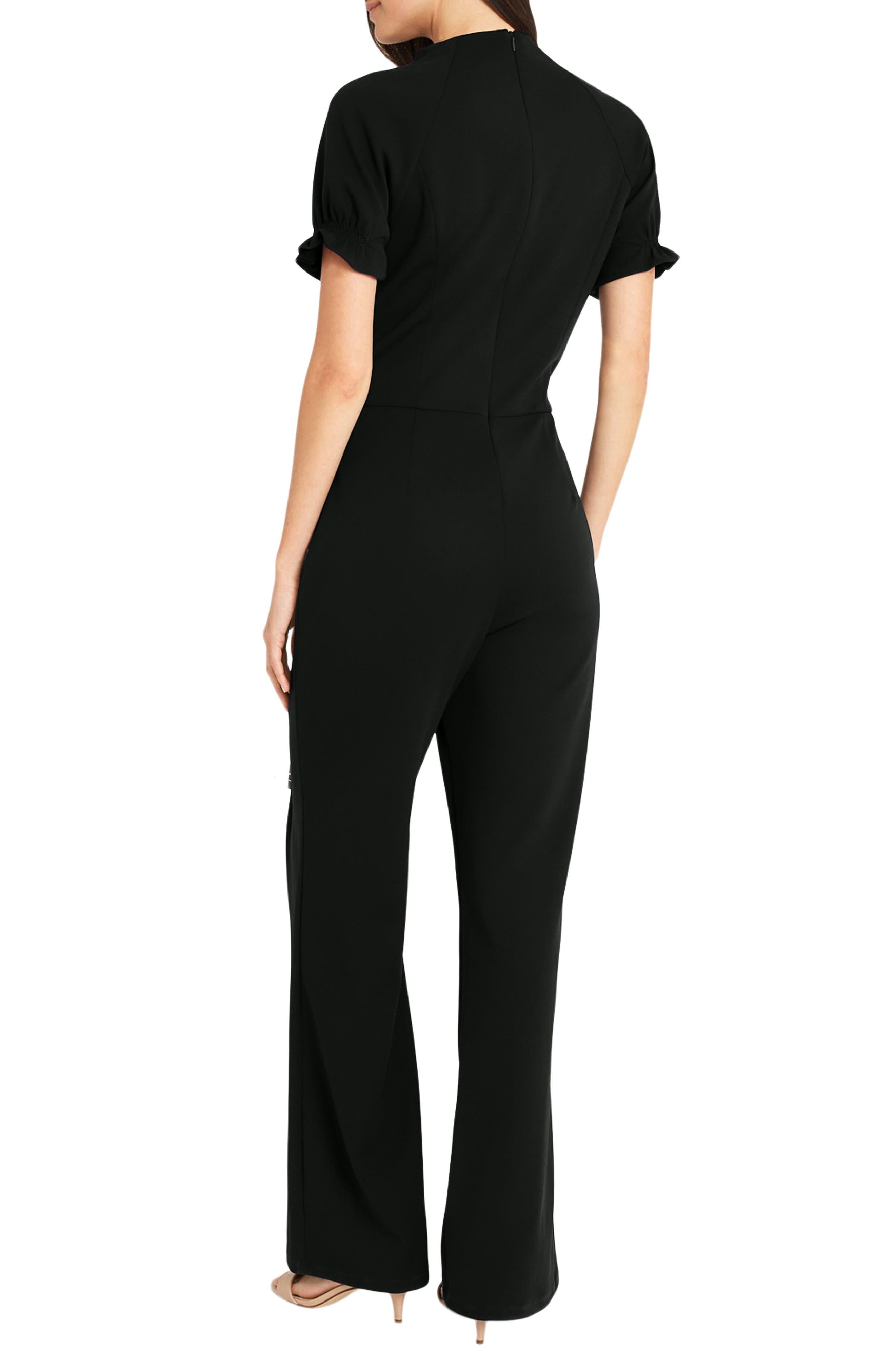 Maggy London Puff Sleeve Flare Leg Jumpsuit in Black Lyst