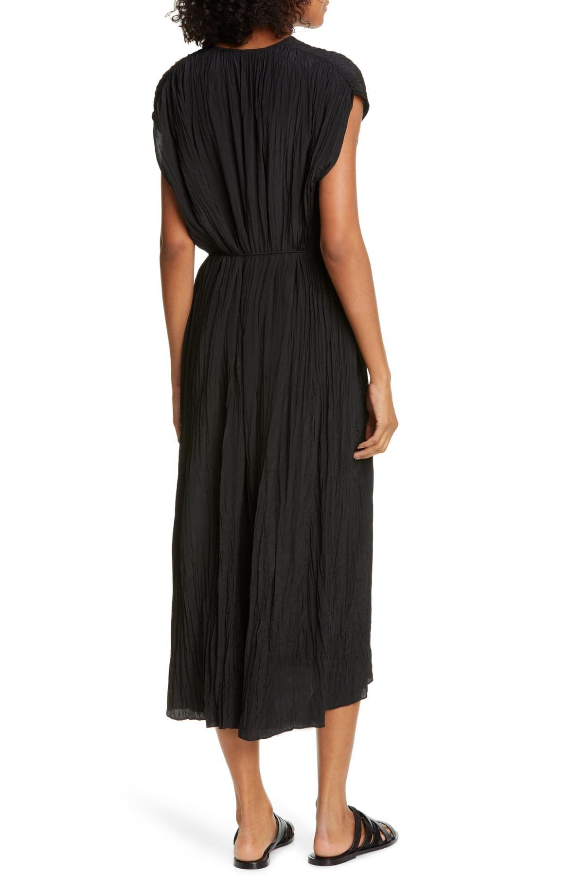 Vince black cheap pleated dress