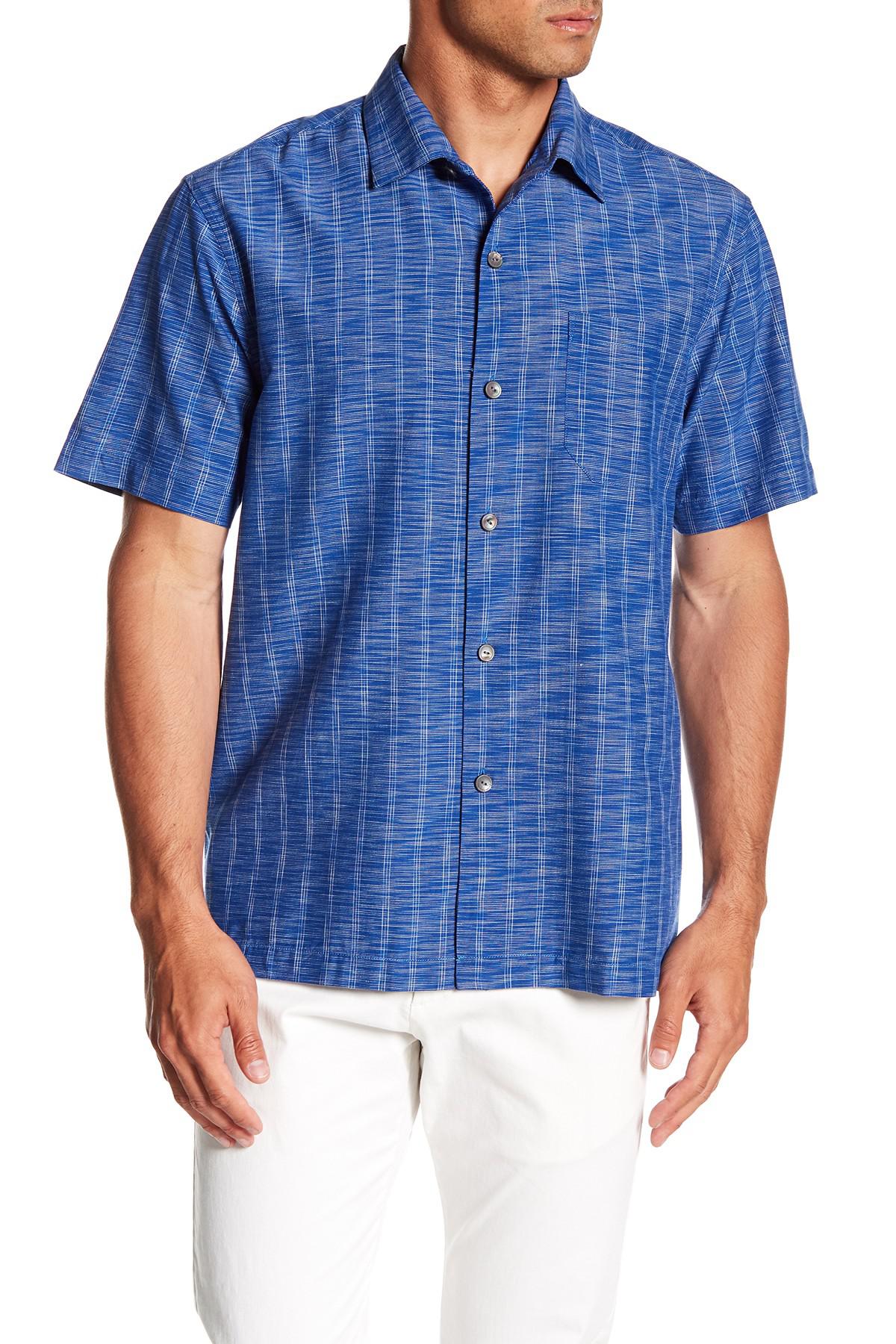 Tommy Bahama Seismic Stripe Short Sleeve Original Fit Silk Shirt in ...