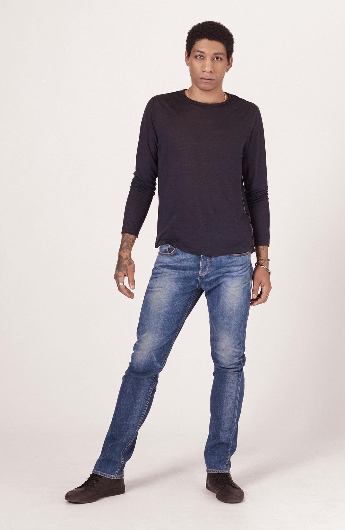 Slim Straight Leg Jeans in Blue for Men 