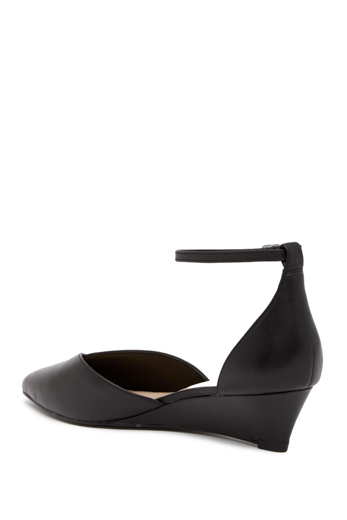 Nine West Evenhim Leather Pointed Toe Wedge Pump - Wide Width Available in  Black | Lyst