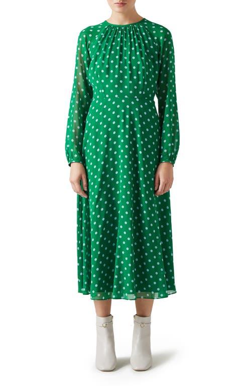 lk bennett green polka dot dress LK Bennett Dr Ellen Polka Dot Dress in Green