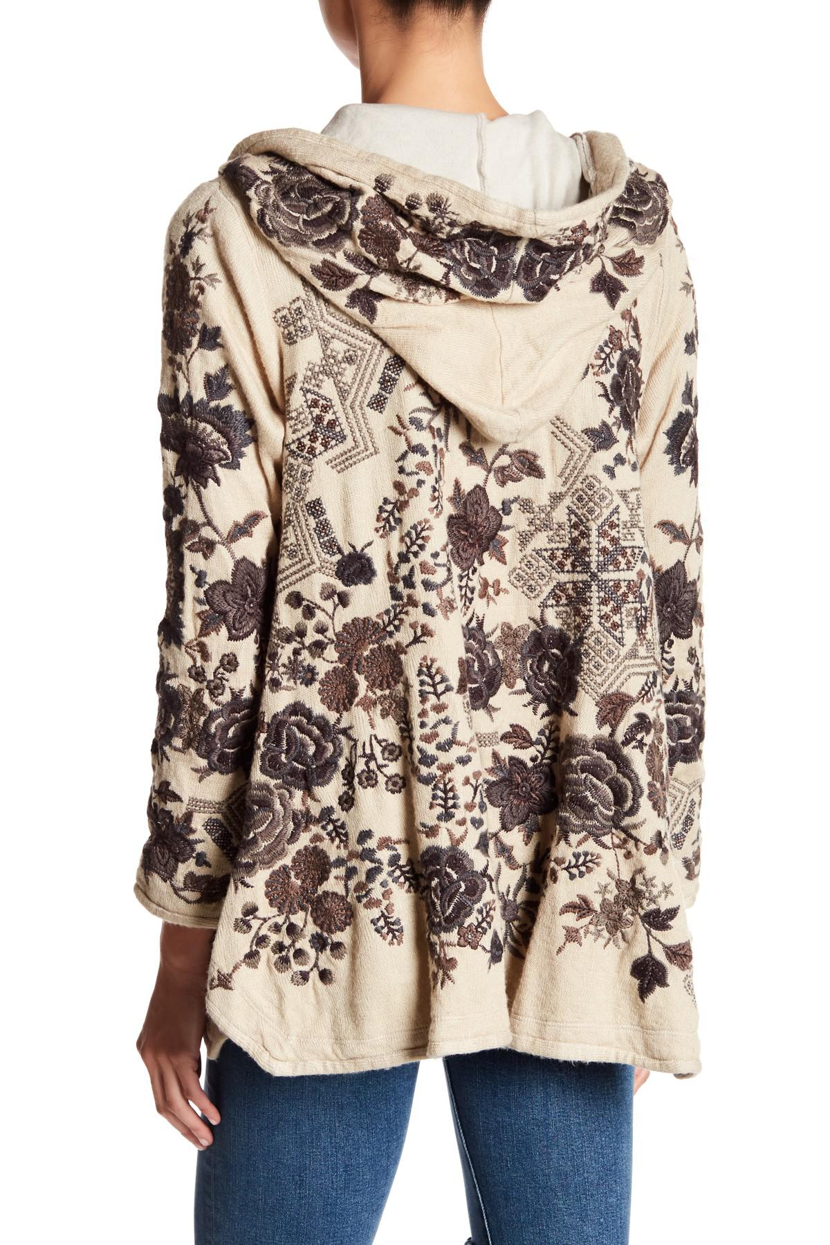 Johnny Was Cotton Embroidered Hoodie Lyst