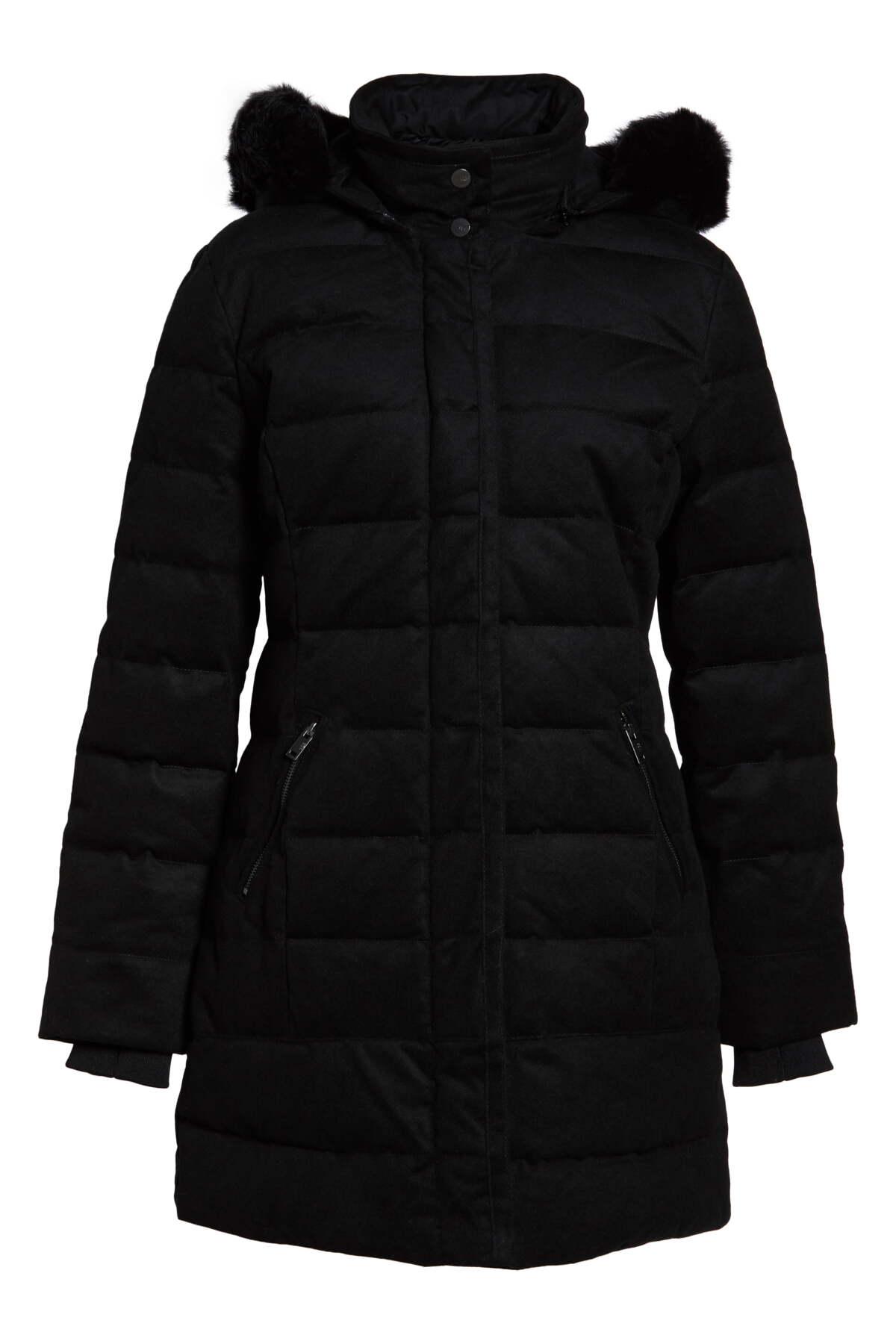 UGG Wool Celeste Genuine Shearling Trim Down Coat in Black Lyst