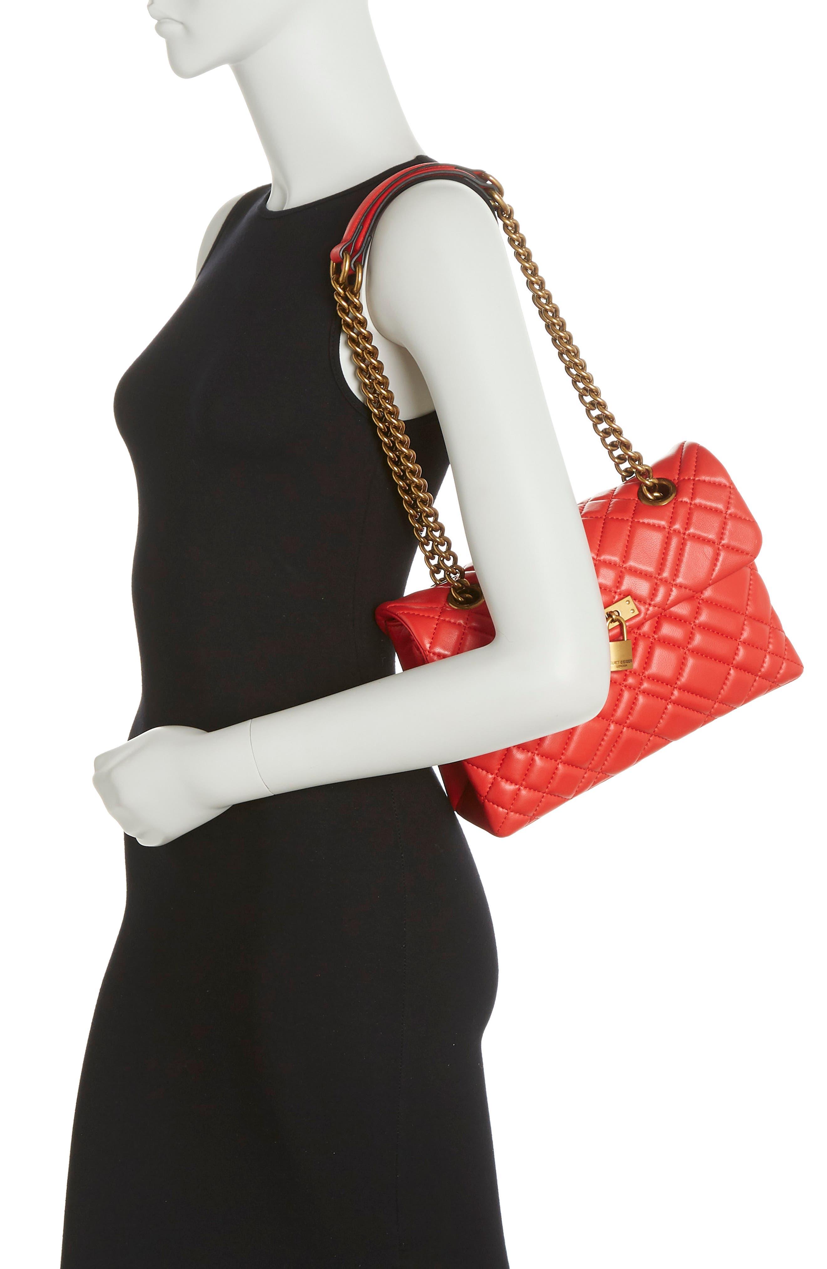 Kurt Geiger Large Brixton Lock Leather Shoulder Bag In Red At Nordstrom Rack in Black Lyst