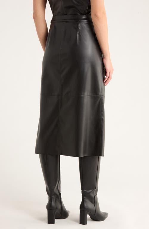 Nordstrom Rack Faux Leather Midi Skirt in Black Lyst
