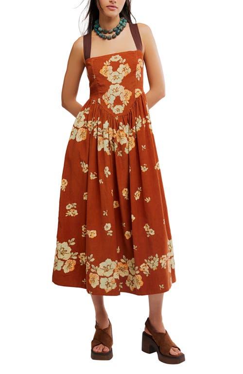 free people orange floral dress Free People Chiffon Meredith Maxi Dress Size M $249
